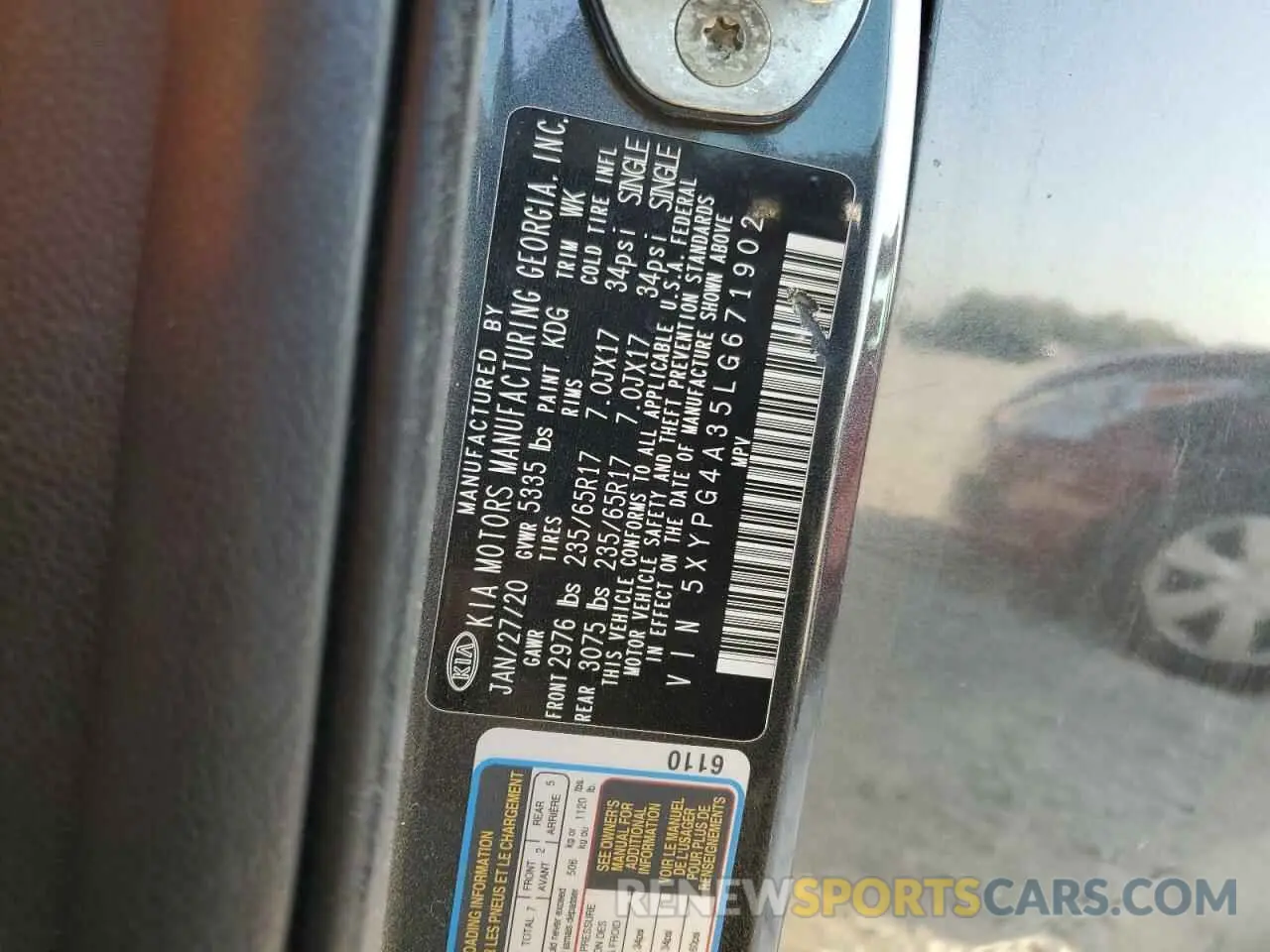 13 Фотография поврежденного автомобиля 5XYPG4A35LG671902 KIA SORENTO 2020