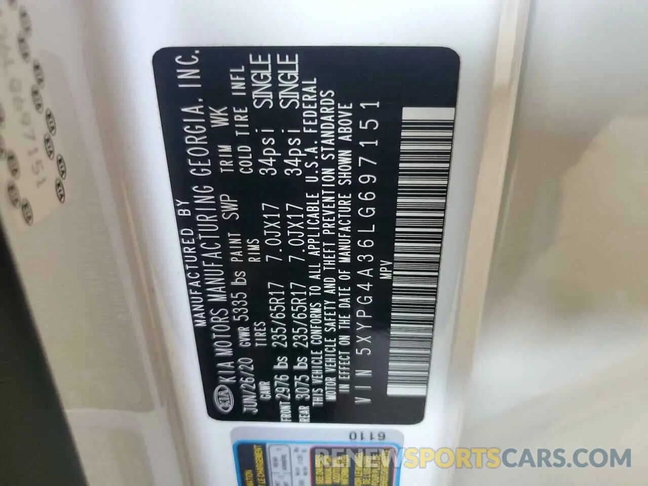 14 Фотография поврежденного автомобиля 5XYPG4A36LG697151 KIA SORENTO 2020
