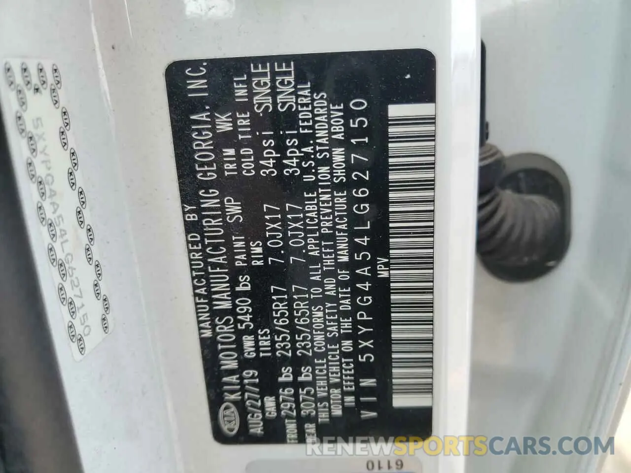 13 Фотография поврежденного автомобиля 5XYPG4A54LG627150 KIA SORENTO 2020