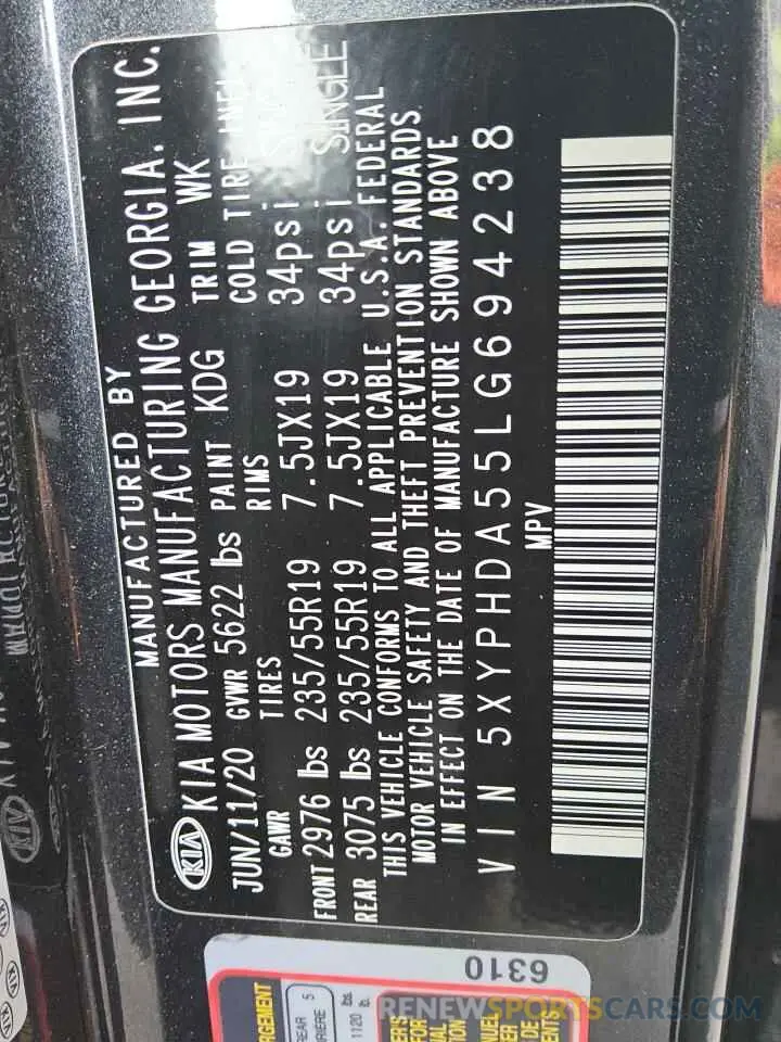 13 Фотография поврежденного автомобиля 5XYPHDA55LG694238 KIA SORENTO 2020