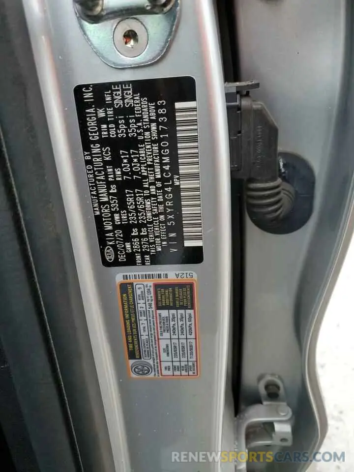 13 Photograph of a damaged car 5XYRG4LC4MG017383 KIA SORENTO 2021