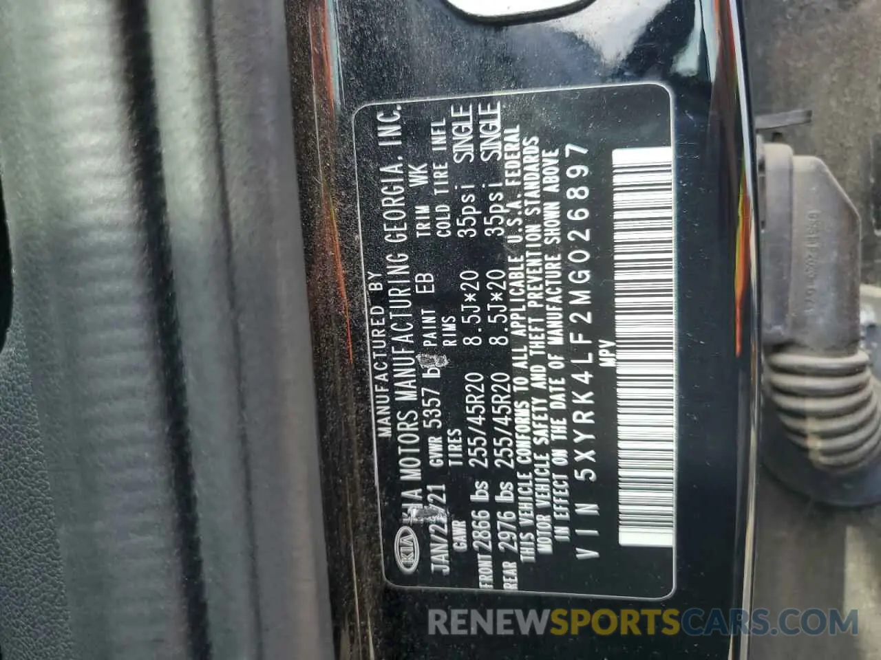 16 Photograph of a damaged car 5XYRK4LF2MG026897 KIA SORENTO 2021
