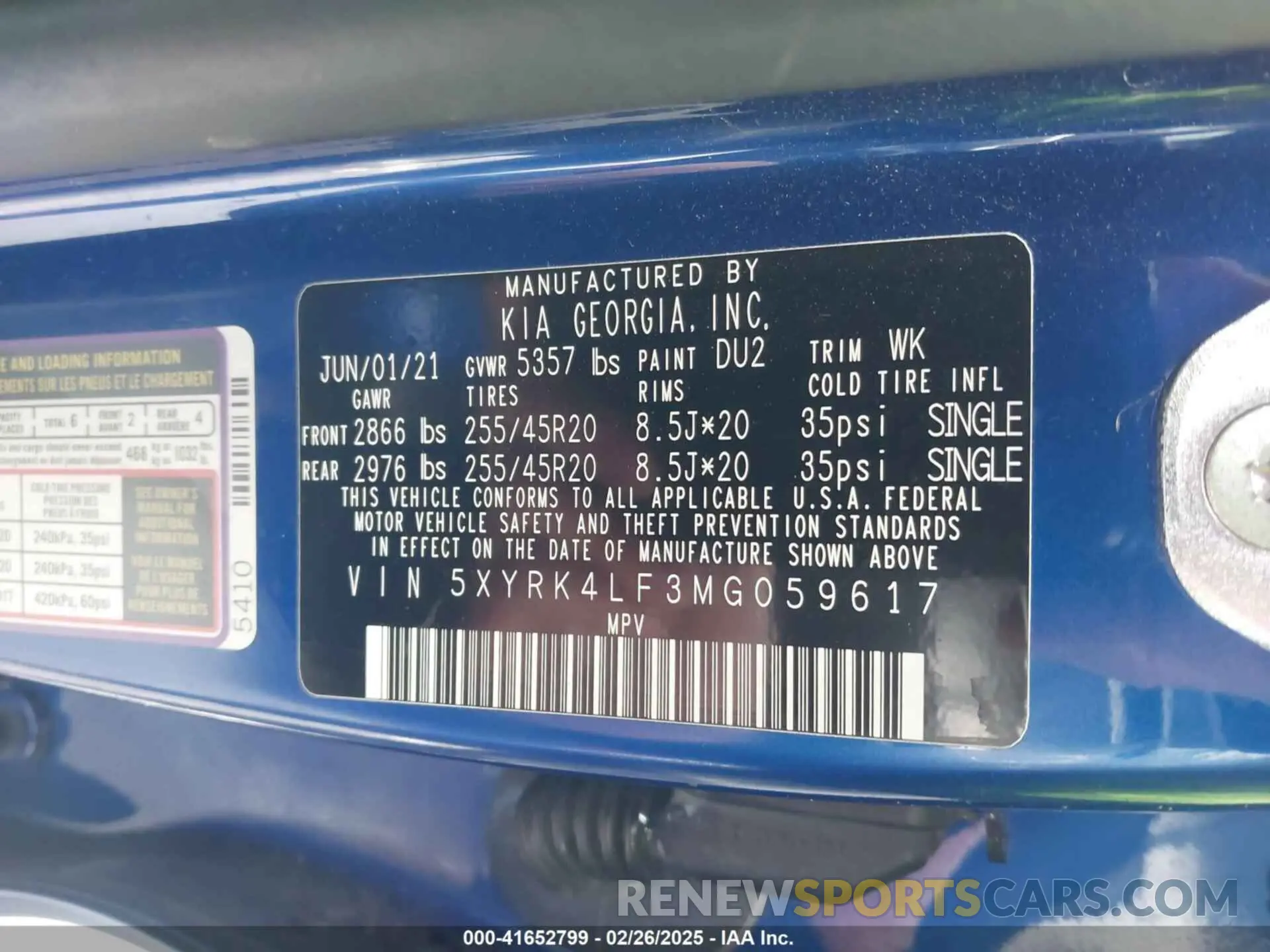 9 Фотография поврежденного автомобиля 5XYRK4LF3MG059617 KIA SORENTO 2021