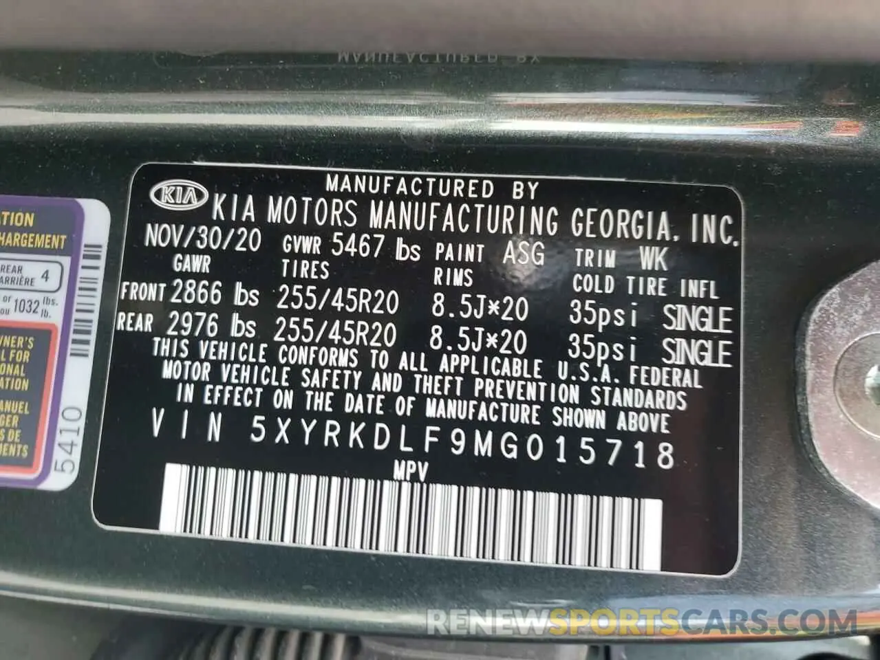 14 Фотография поврежденного автомобиля 5XYRKDLF9MG015718 KIA SORENTO 2021