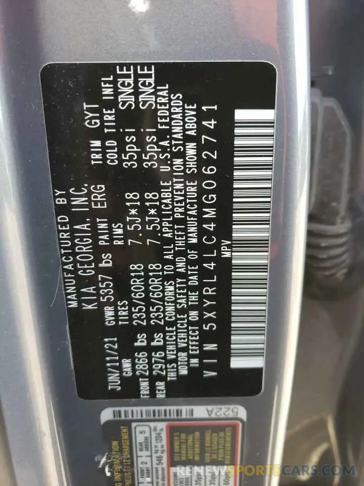 14 Фотография поврежденного автомобиля 5XYRL4LC4MG062741 KIA SORENTO 2021