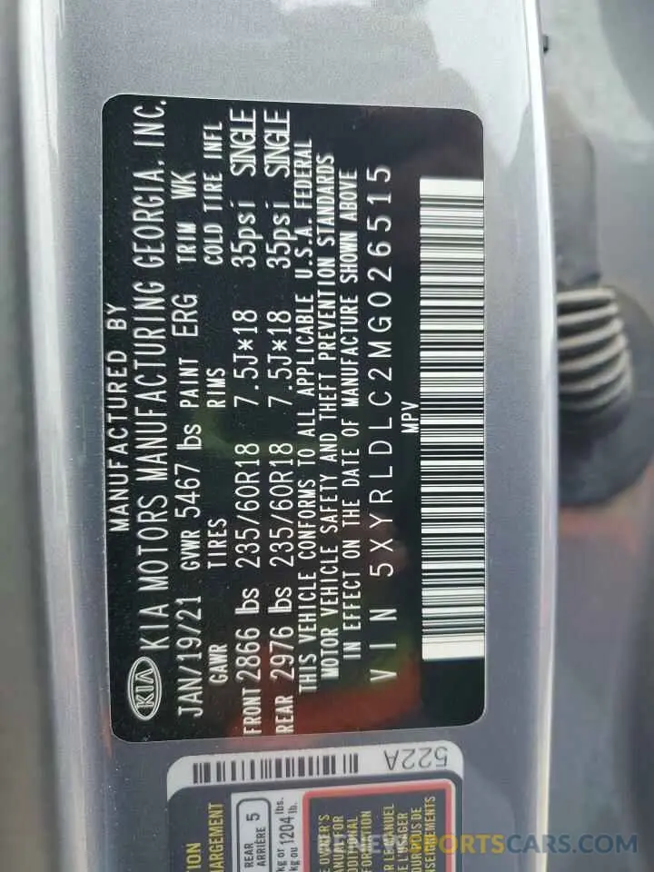 13 Фотография поврежденного автомобиля 5XYRLDLC2MG026515 KIA SORENTO 2021