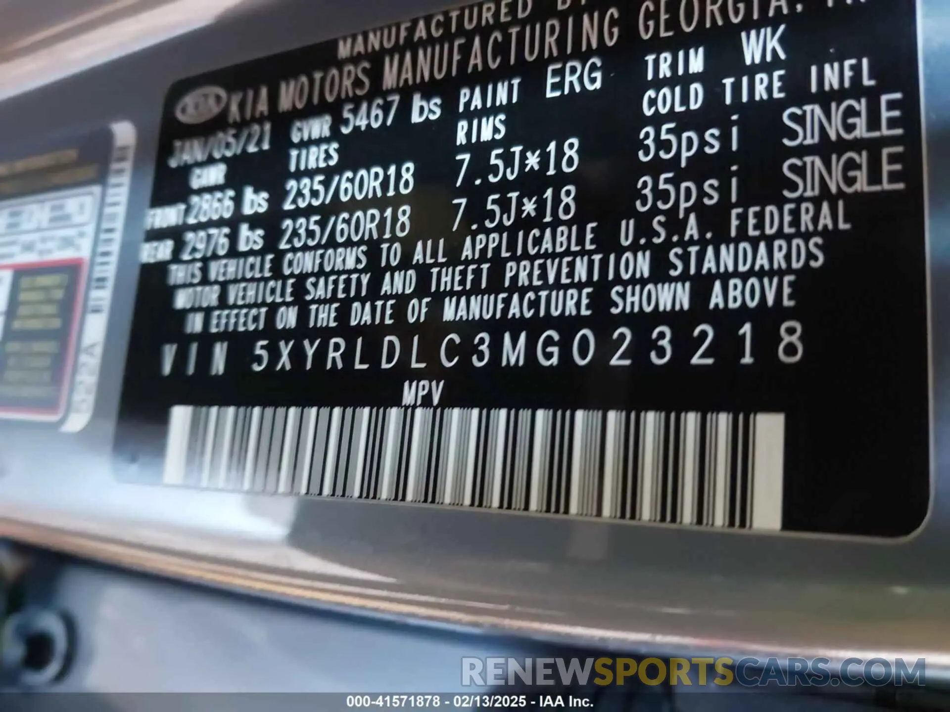 9 Фотография поврежденного автомобиля 5XYRLDLC3MG023218 KIA SORENTO 2021