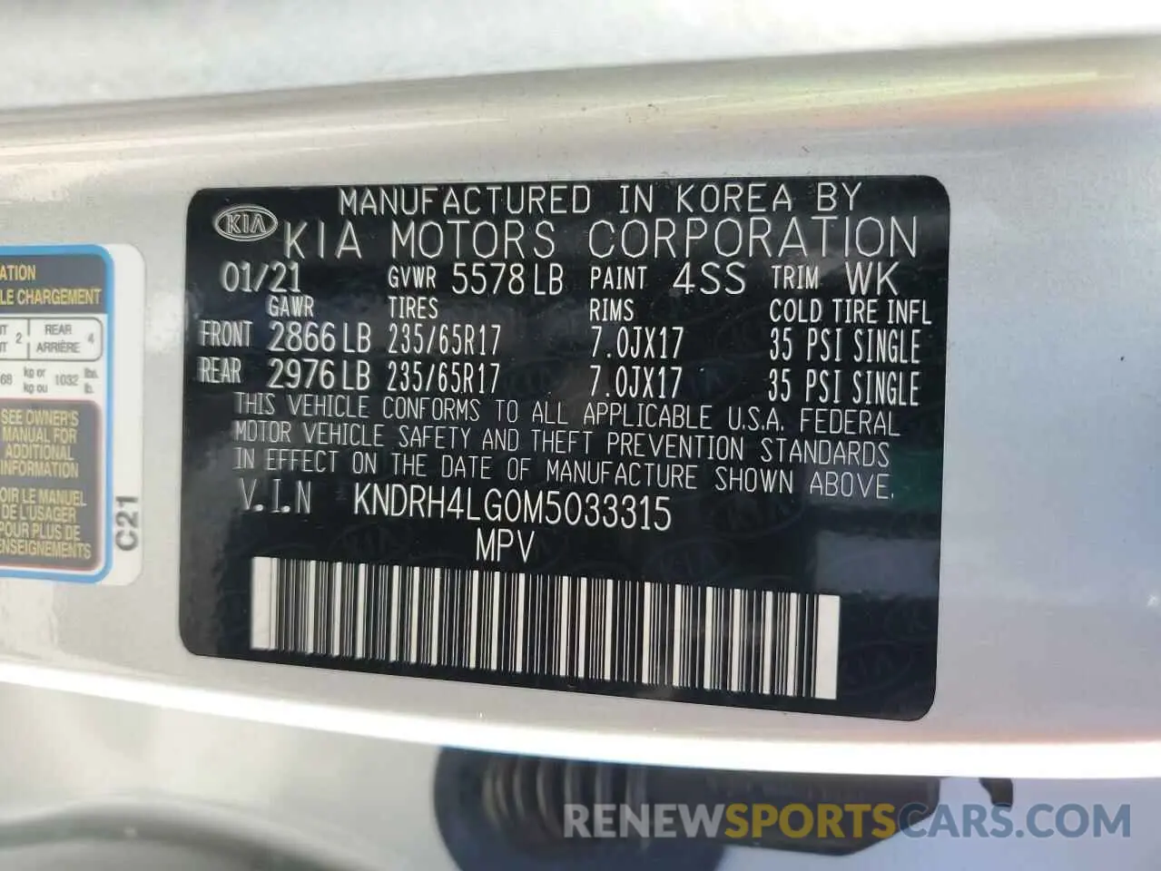 13 Фотография поврежденного автомобиля KNDRH4LG0M5033315 KIA SORENTO 2021