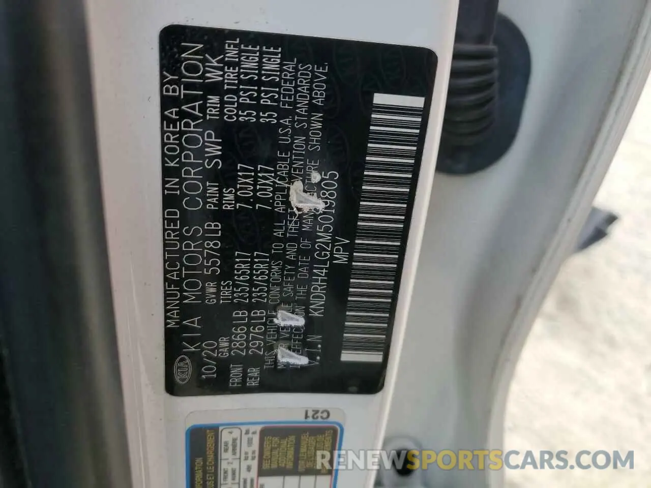 13 Photograph of a damaged car KNDRH4LG2M5019805 KIA SORENTO 2021