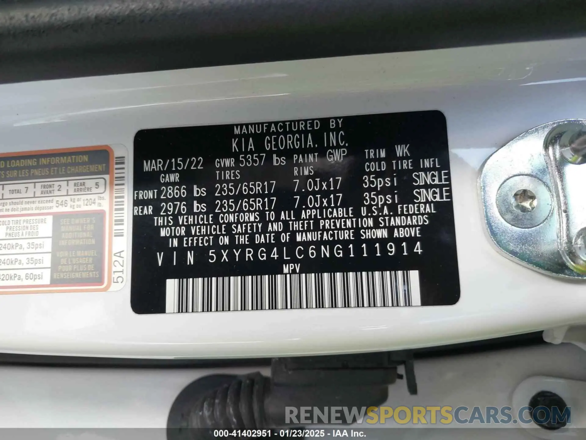 9 Фотография поврежденного автомобиля 5XYRG4LC6NG111914 KIA SORENTO 2022