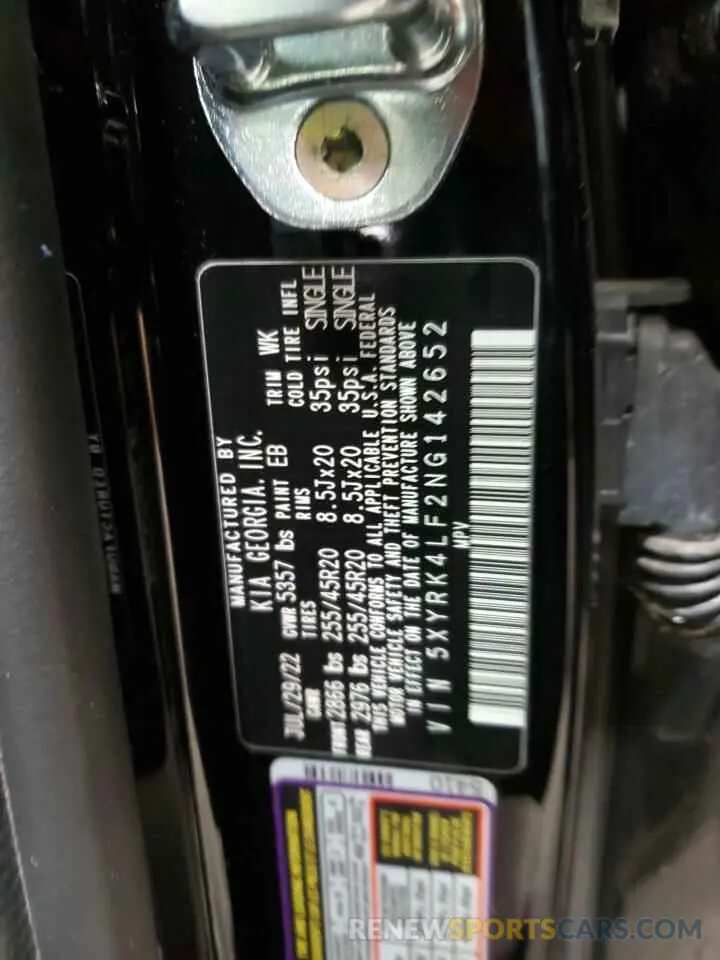 13 Фотография поврежденного автомобиля 5XYRK4LF2NG142652 KIA SORENTO 2022