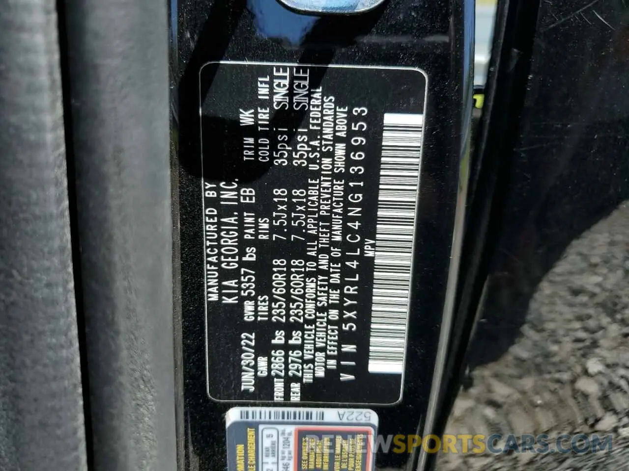 13 Фотография поврежденного автомобиля 5XYRL4LC4NG136953 KIA SORENTO 2022