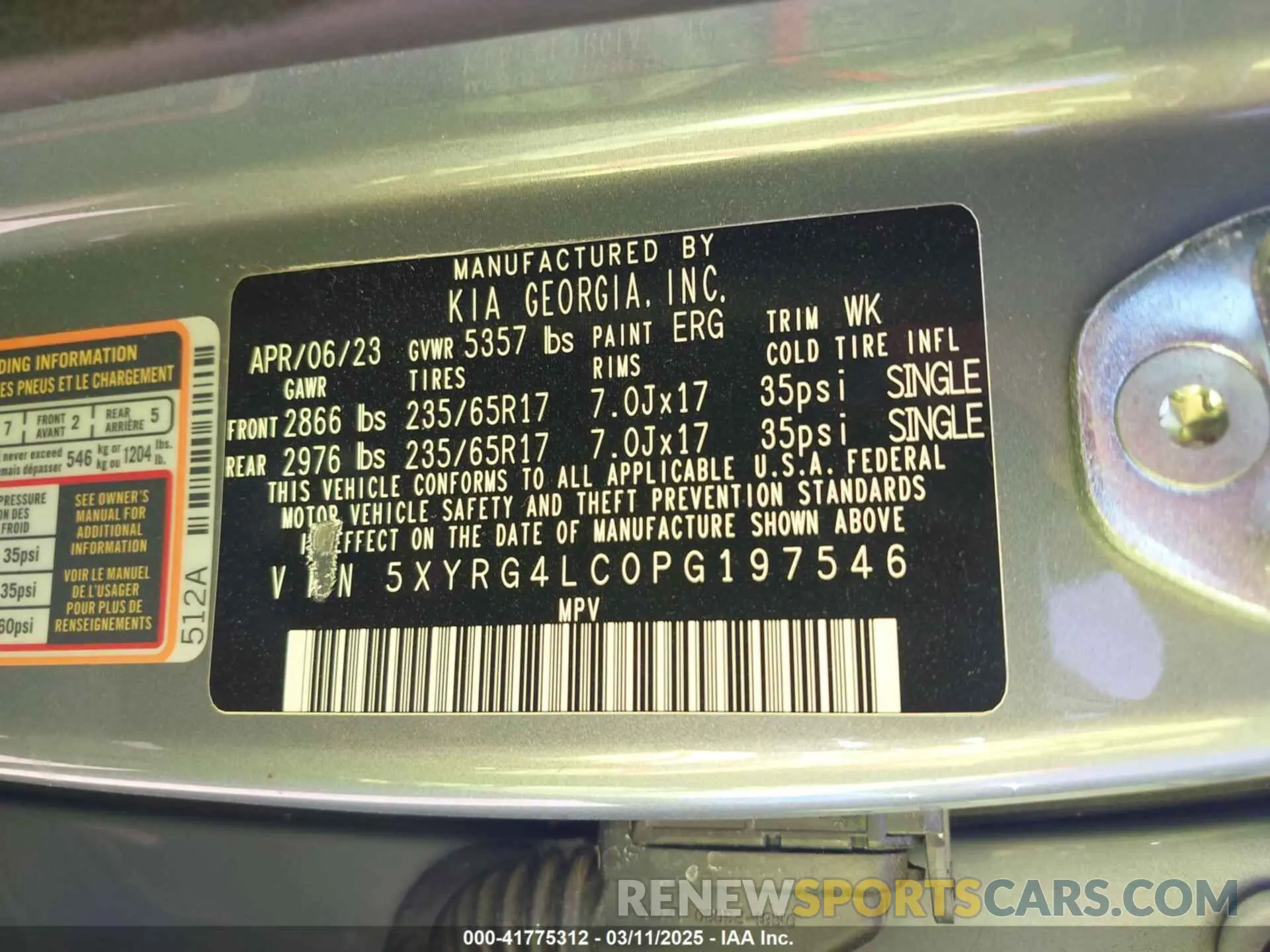 9 Фотография поврежденного автомобиля 5XYRG4LC0PG197546 KIA SORENTO 2023
