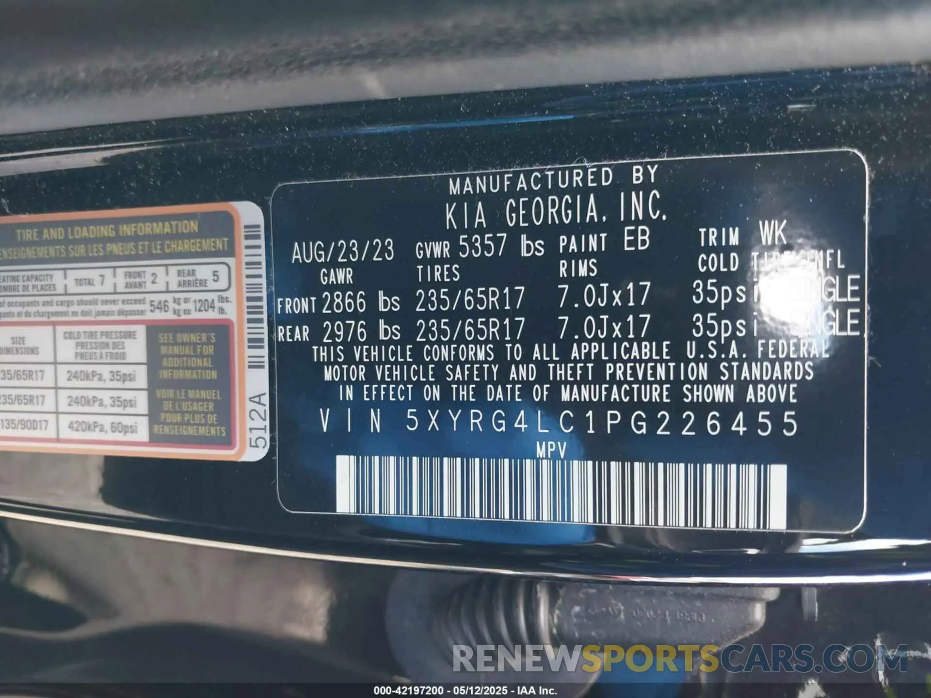 9 Фотография поврежденного автомобиля 5XYRG4LC1PG226455 KIA SORENTO 2023