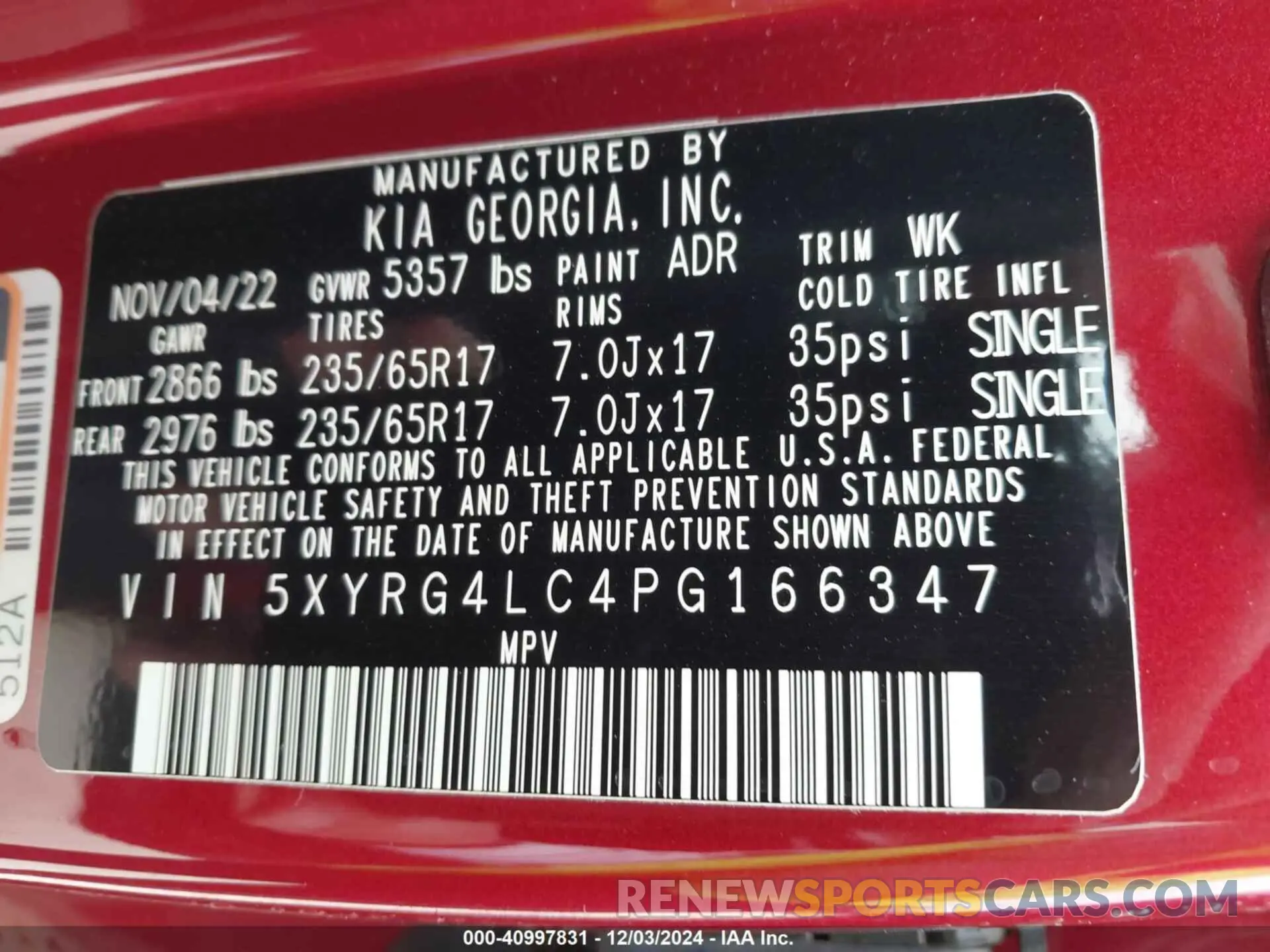 9 Фотография поврежденного автомобиля 5XYRG4LC4PG166347 KIA SORENTO 2023