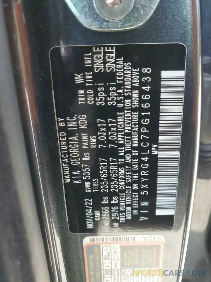 13 Фотография поврежденного автомобиля 5XYRG4LC7PG166438 KIA SORENTO 2023