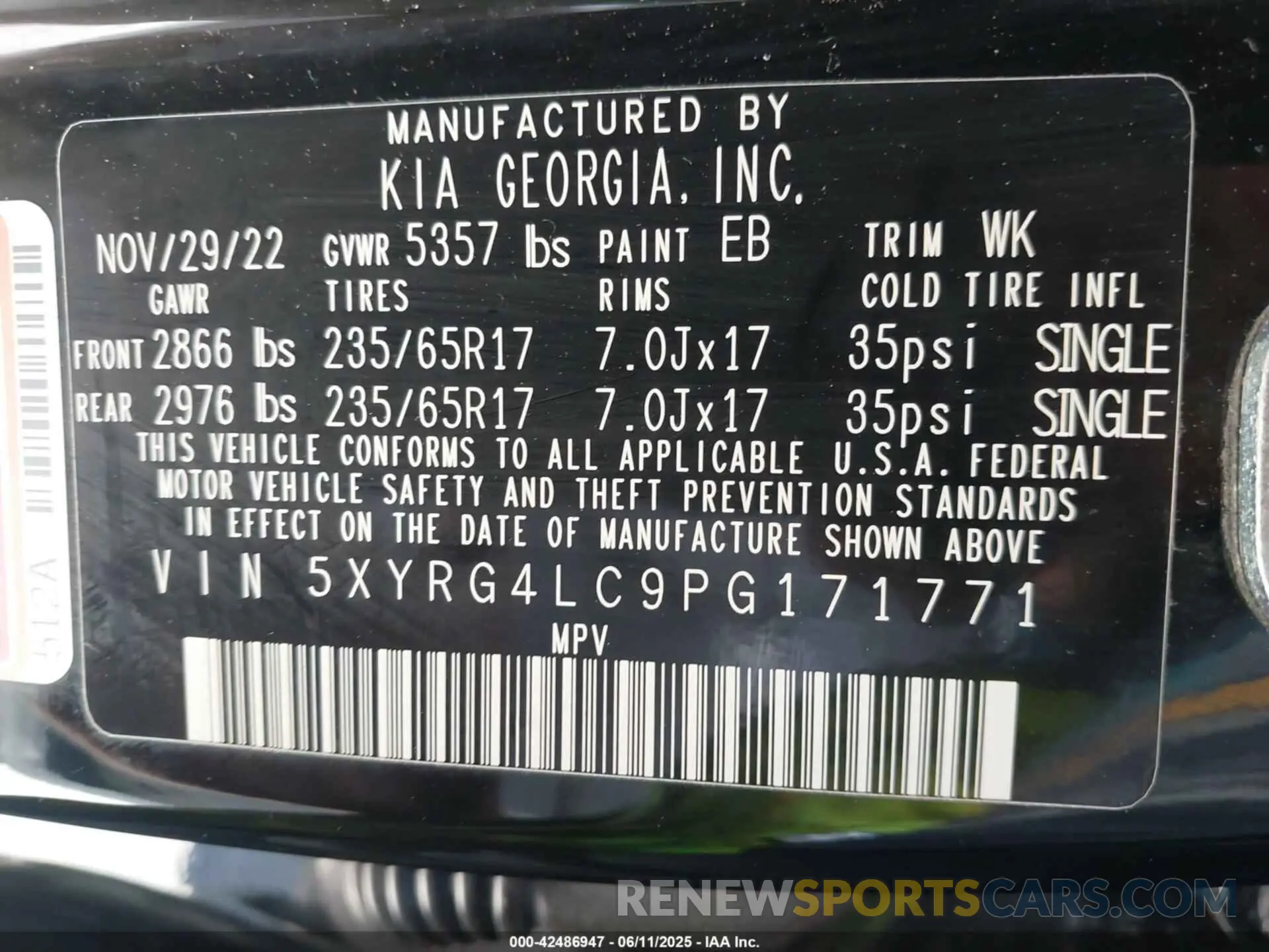 9 Фотография поврежденного автомобиля 5XYRG4LC9PG171771 KIA SORENTO 2023