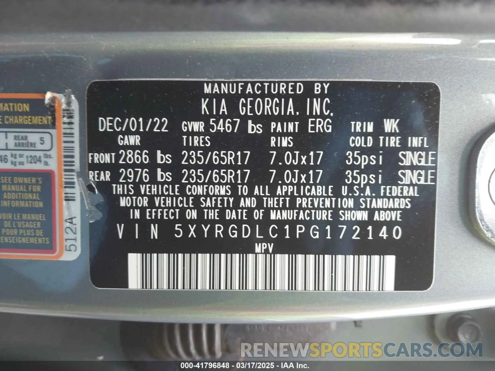 9 Фотография поврежденного автомобиля 5XYRGDLC1PG172140 KIA SORENTO 2023