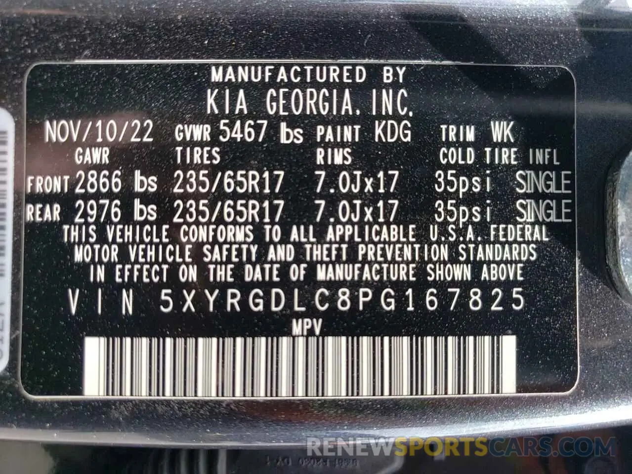 14 Фотография поврежденного автомобиля 5XYRGDLC8PG167825 KIA SORENTO 2023