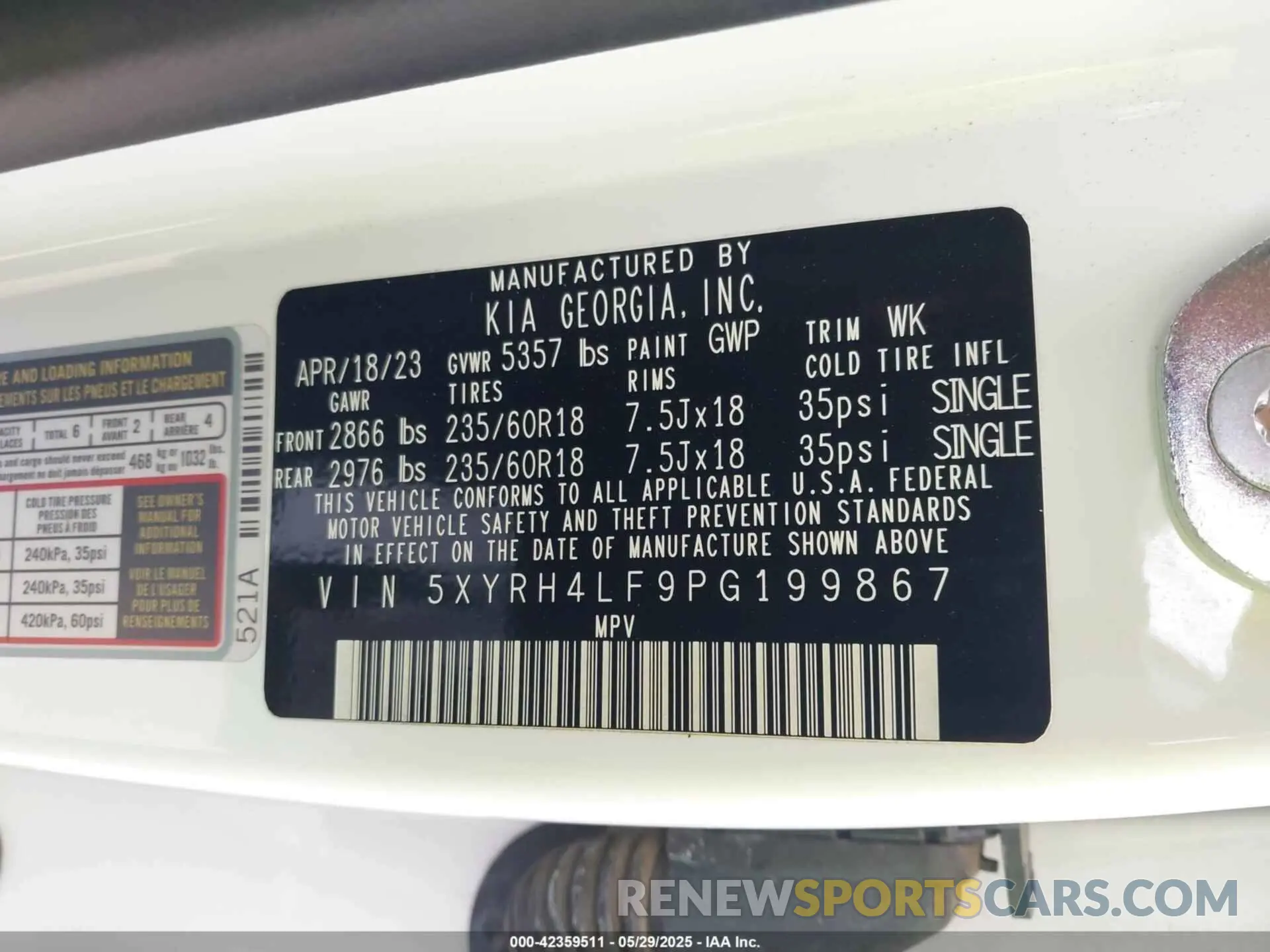 9 Фотография поврежденного автомобиля 5XYRH4LF9PG199867 KIA SORENTO 2023