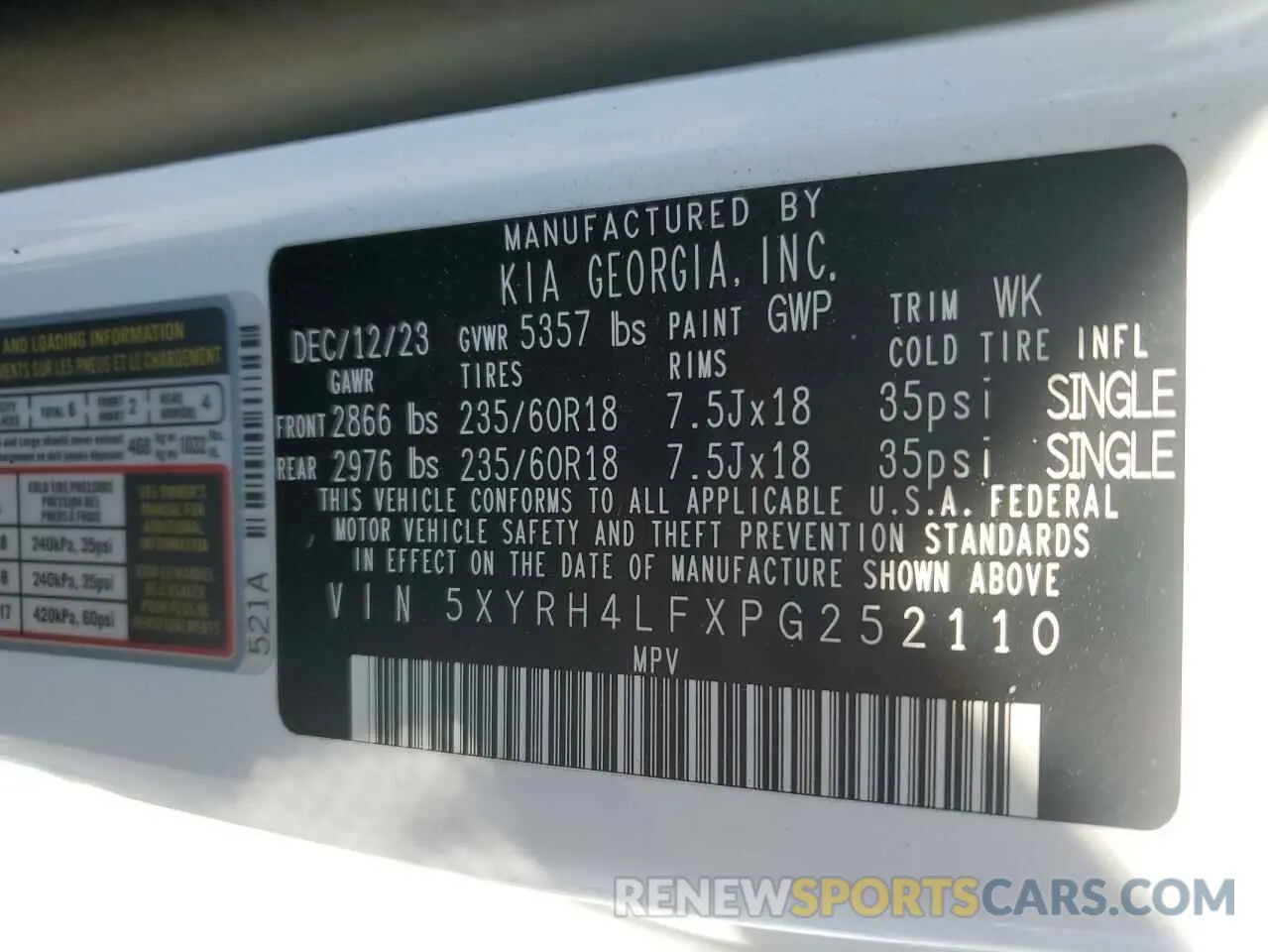 15 Фотография поврежденного автомобиля 5XYRH4LFXPG252110 KIA SORENTO 2023
