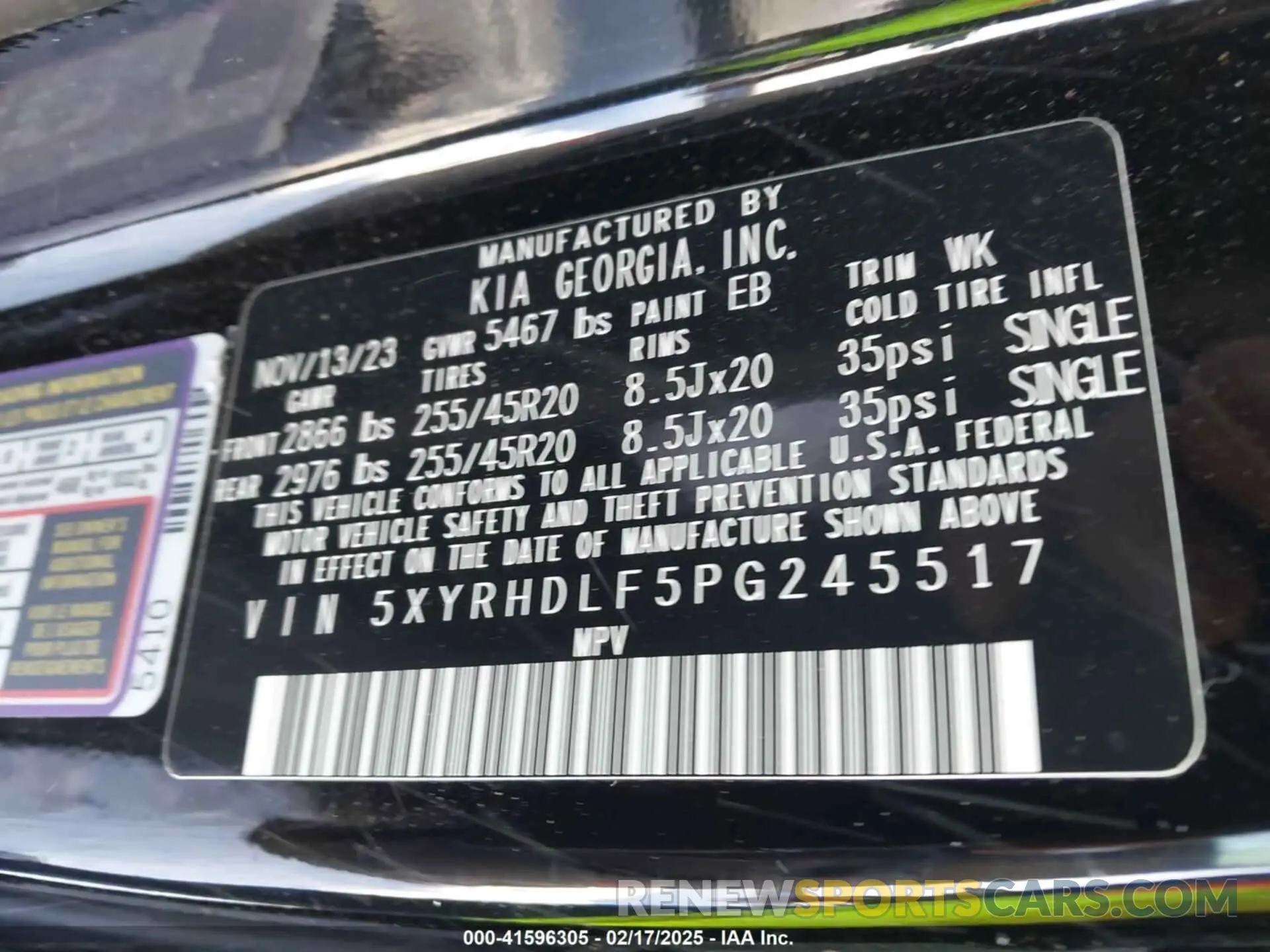 9 Photograph of a damaged car 5XYRHDLF5PG245517 KIA SORENTO 2023