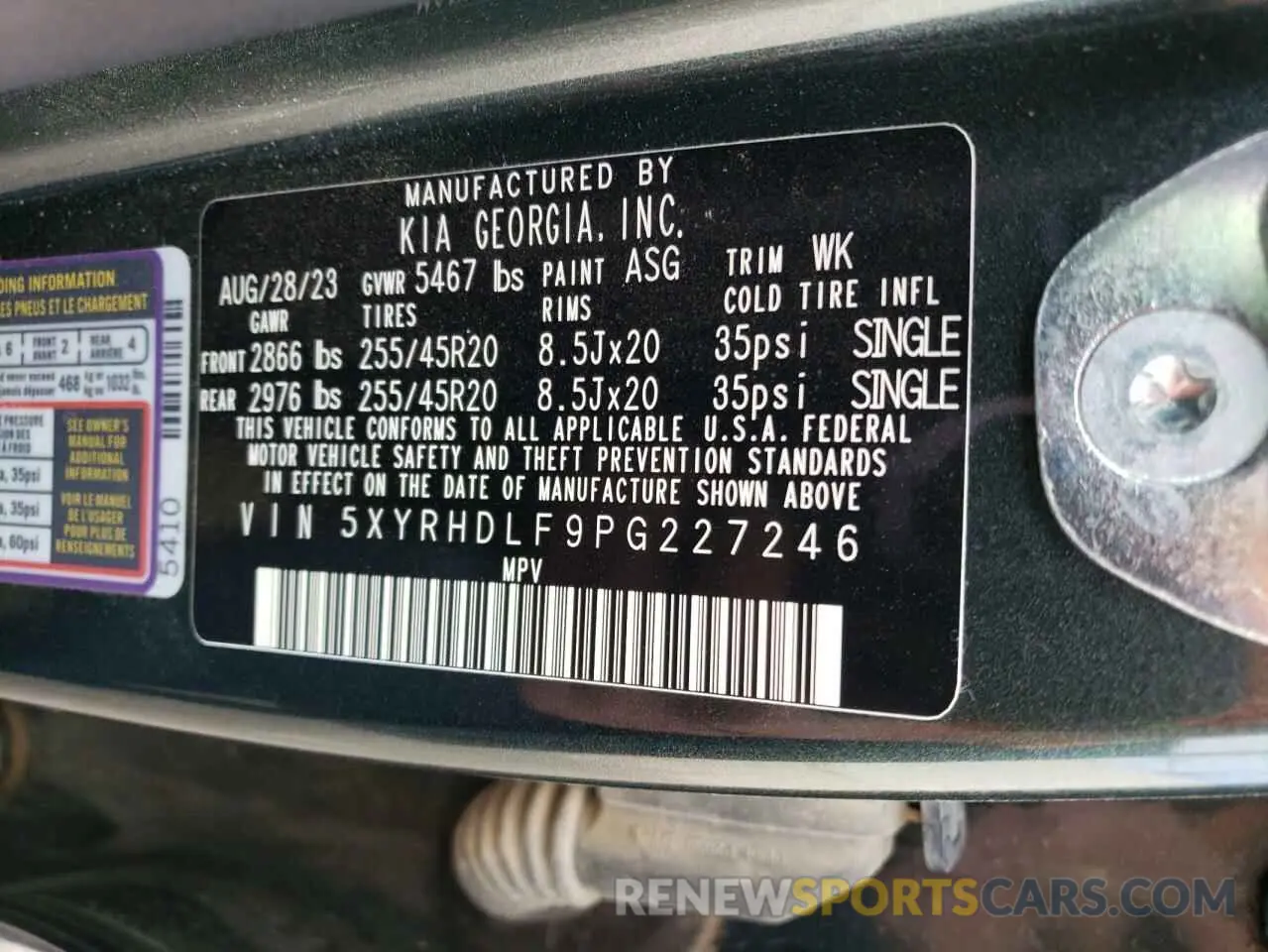 15 Фотография поврежденного автомобиля 5XYRHDLF9PG227246 KIA SORENTO 2023
