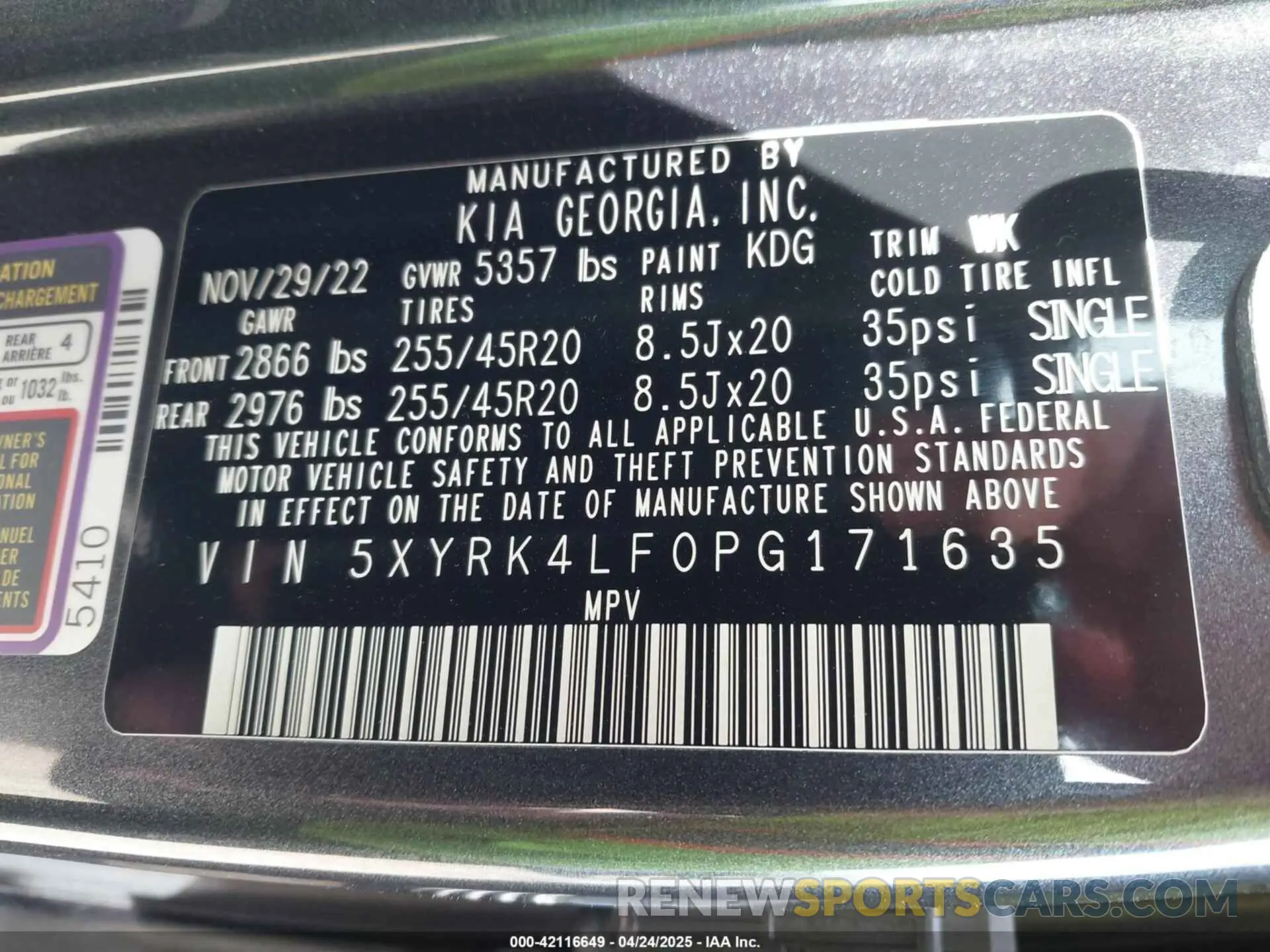 9 Фотография поврежденного автомобиля 5XYRK4LF0PG171635 KIA SORENTO 2023