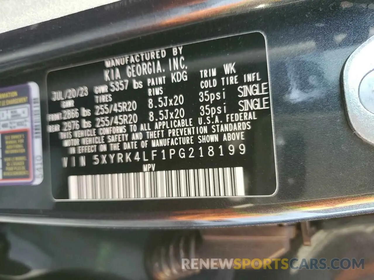 14 Фотография поврежденного автомобиля 5XYRK4LF1PG218199 KIA SORENTO 2023