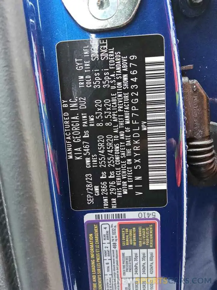 13 Фотография поврежденного автомобиля 5XYRKDLF7PG234679 KIA SORENTO 2023