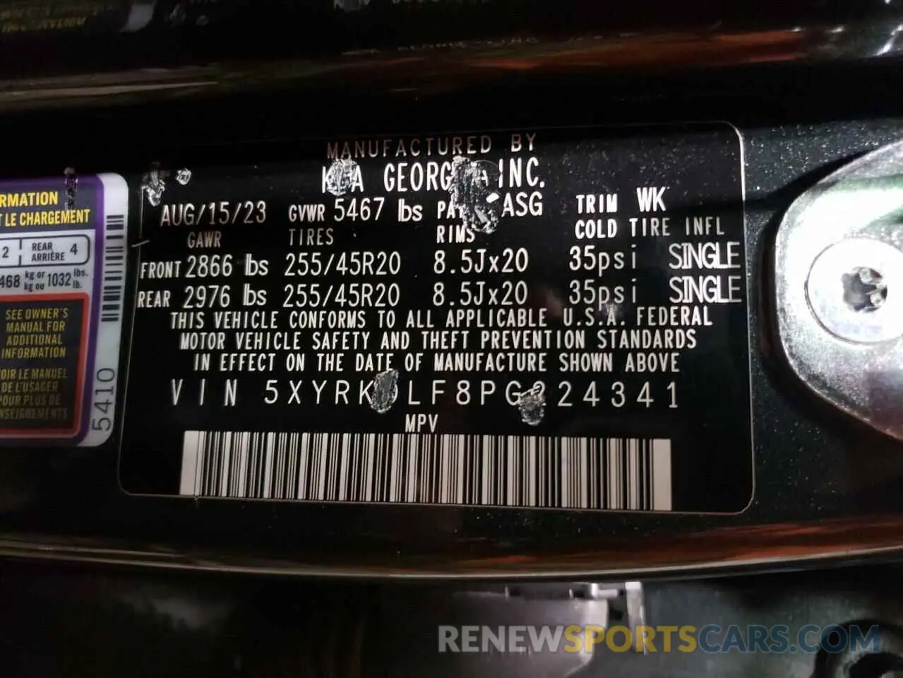 13 Фотография поврежденного автомобиля 5XYRKDLF8PG224341 KIA SORENTO 2023