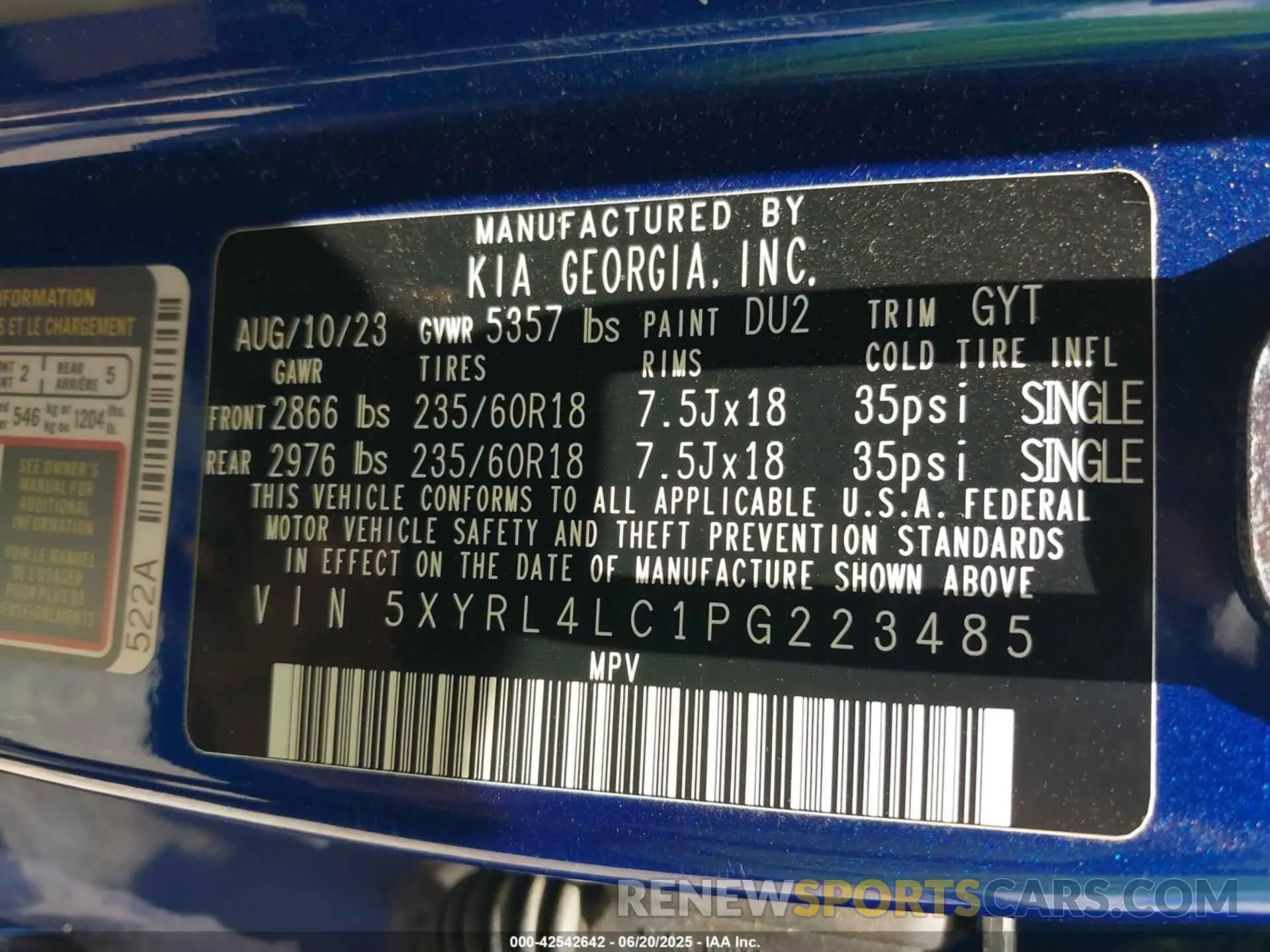 9 Фотография поврежденного автомобиля 5XYRL4LC1PG223485 KIA SORENTO 2023
