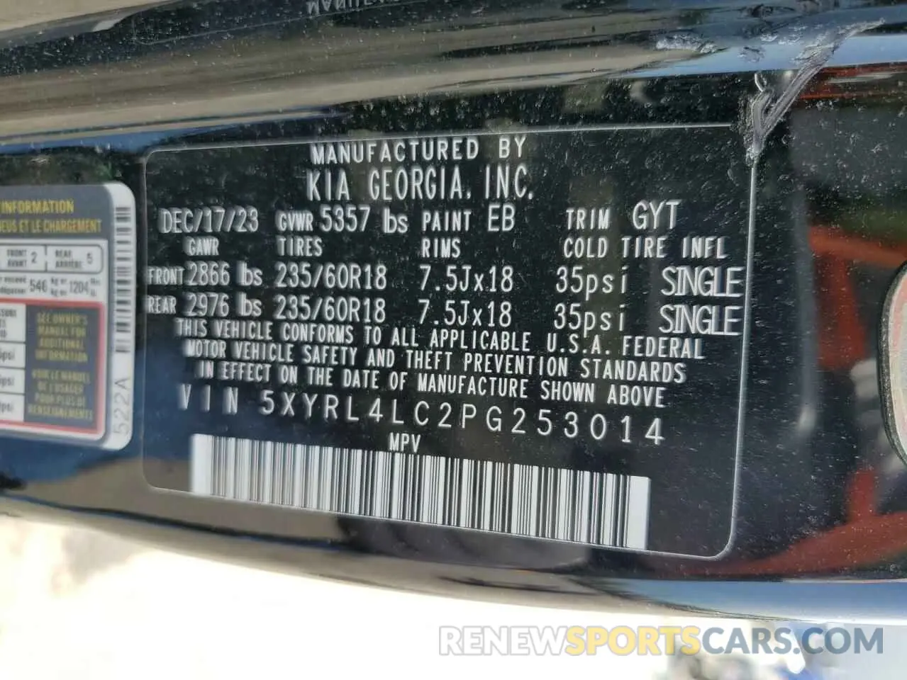 13 Фотография поврежденного автомобиля 5XYRL4LC2PG253014 KIA SORENTO 2023