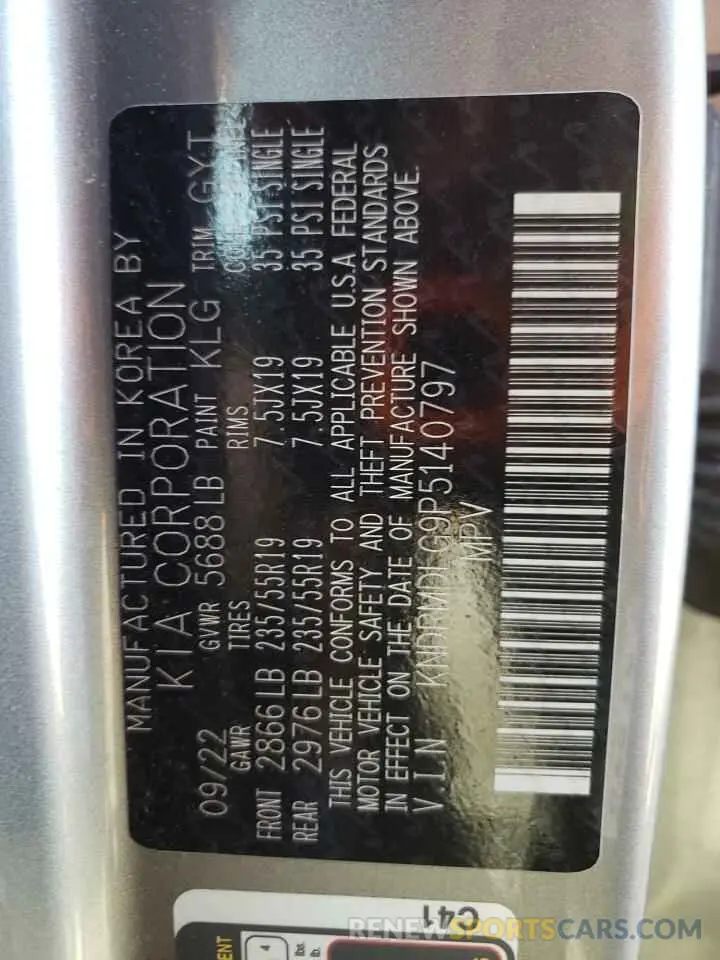13 Фотография поврежденного автомобиля KNDRMDLG9P5140797 KIA SORENTO 2023