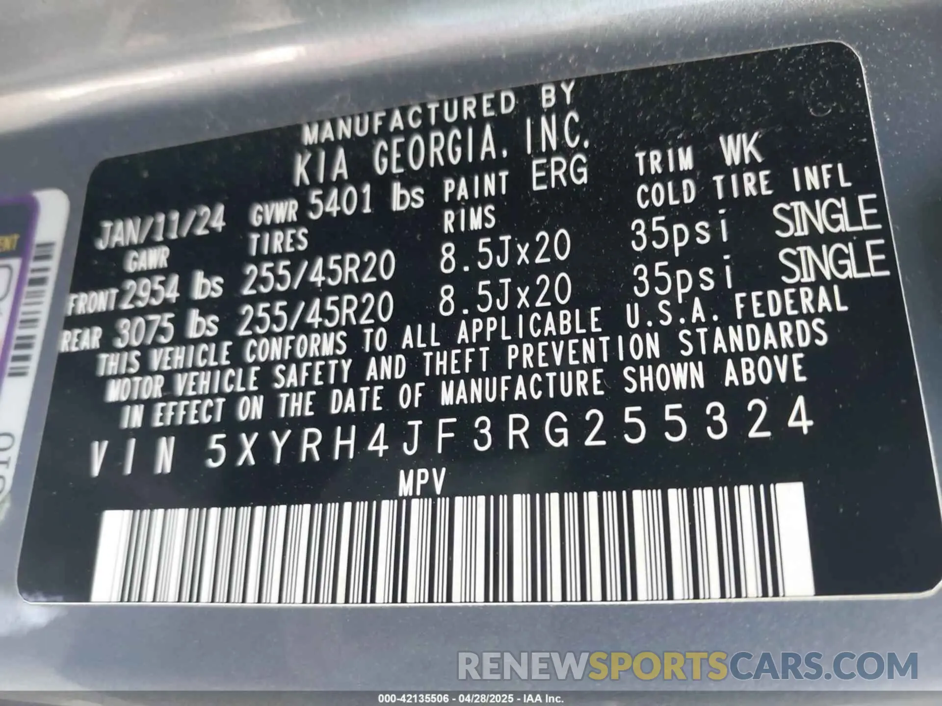 9 Фотография поврежденного автомобиля 5XYRH4JF3RG255324 KIA SORENTO 2024