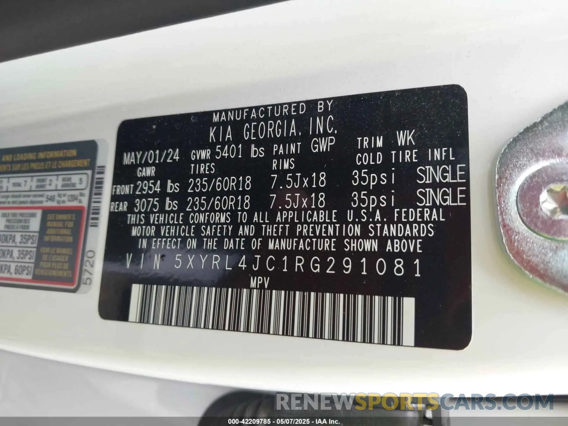9 Фотография поврежденного автомобиля 5XYRL4JC1RG291081 KIA SORENTO 2024