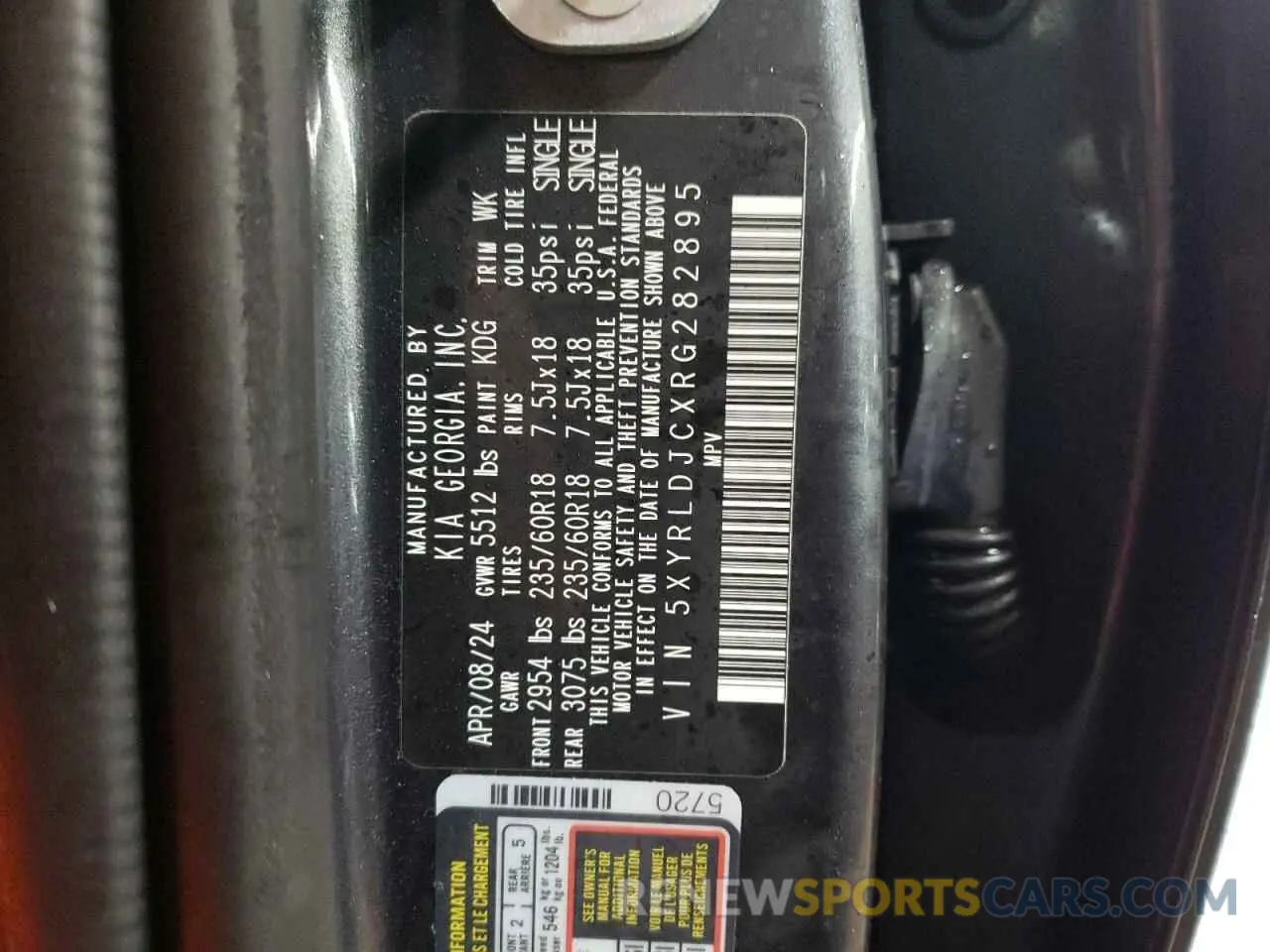 14 Photograph of a damaged car 5XYRLDJCXRG282895 KIA SORENTO 2024