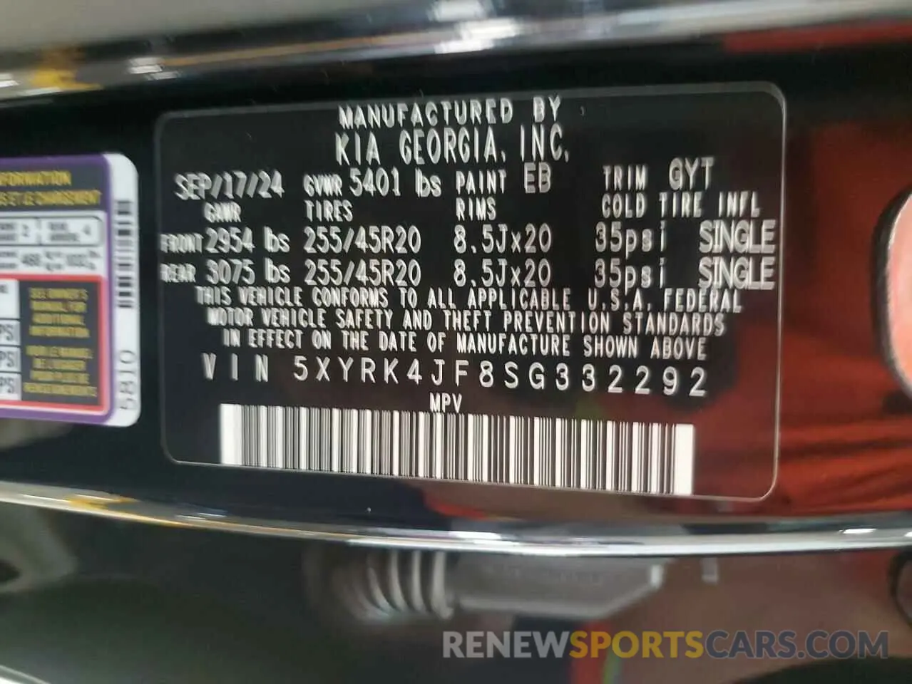 14 Фотография поврежденного автомобиля 5XYRK4JF8SG332292 KIA SORENTO 2025
