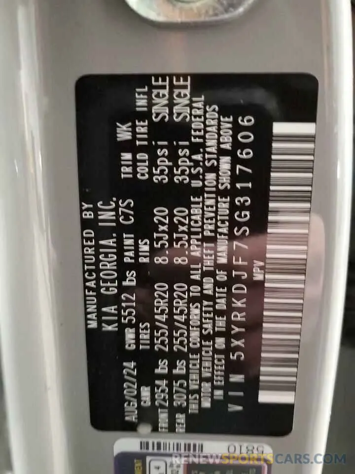 13 Фотография поврежденного автомобиля 5XYRKDJF7SG317606 KIA SORENTO 2025