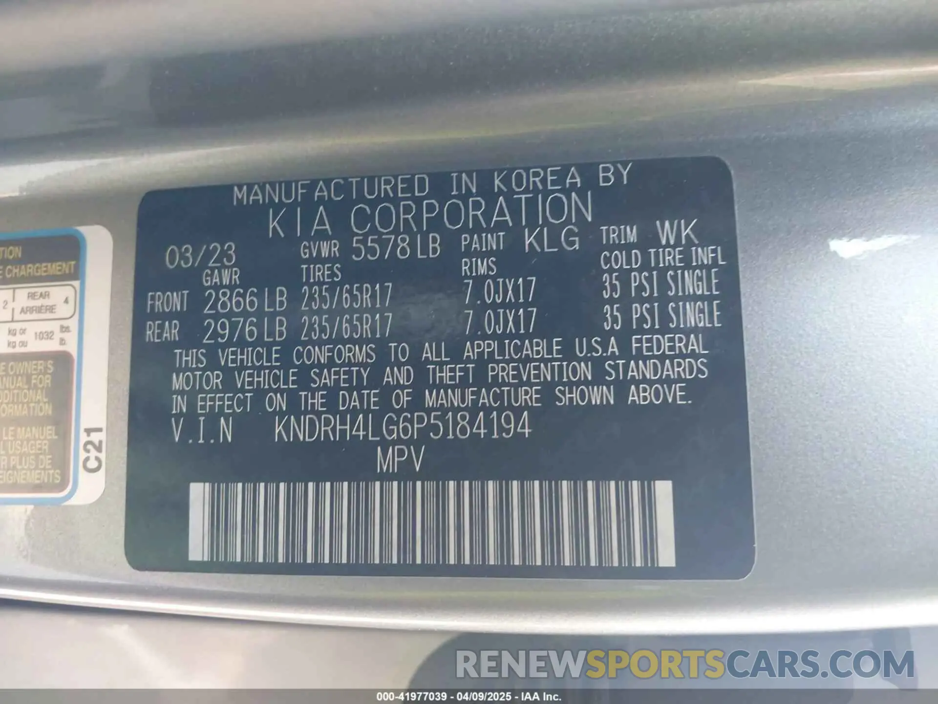 9 Фотография поврежденного автомобиля KNDRH4LG6P5184194 KIA SORENTO HYBRID 2023