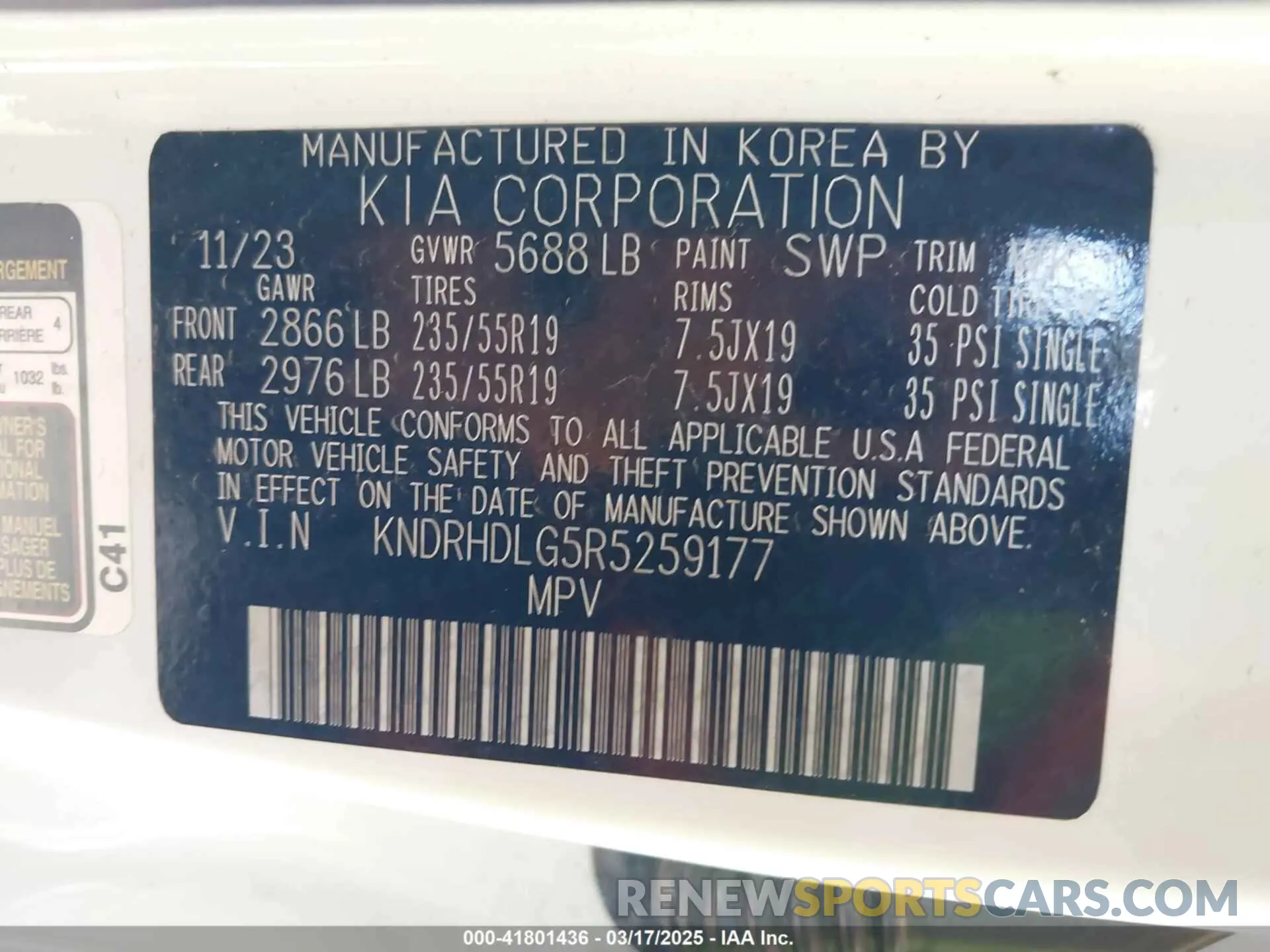 9 Фотография поврежденного автомобиля KNDRHDLG5R5259177 KIA SORENTO HYBRID 2024