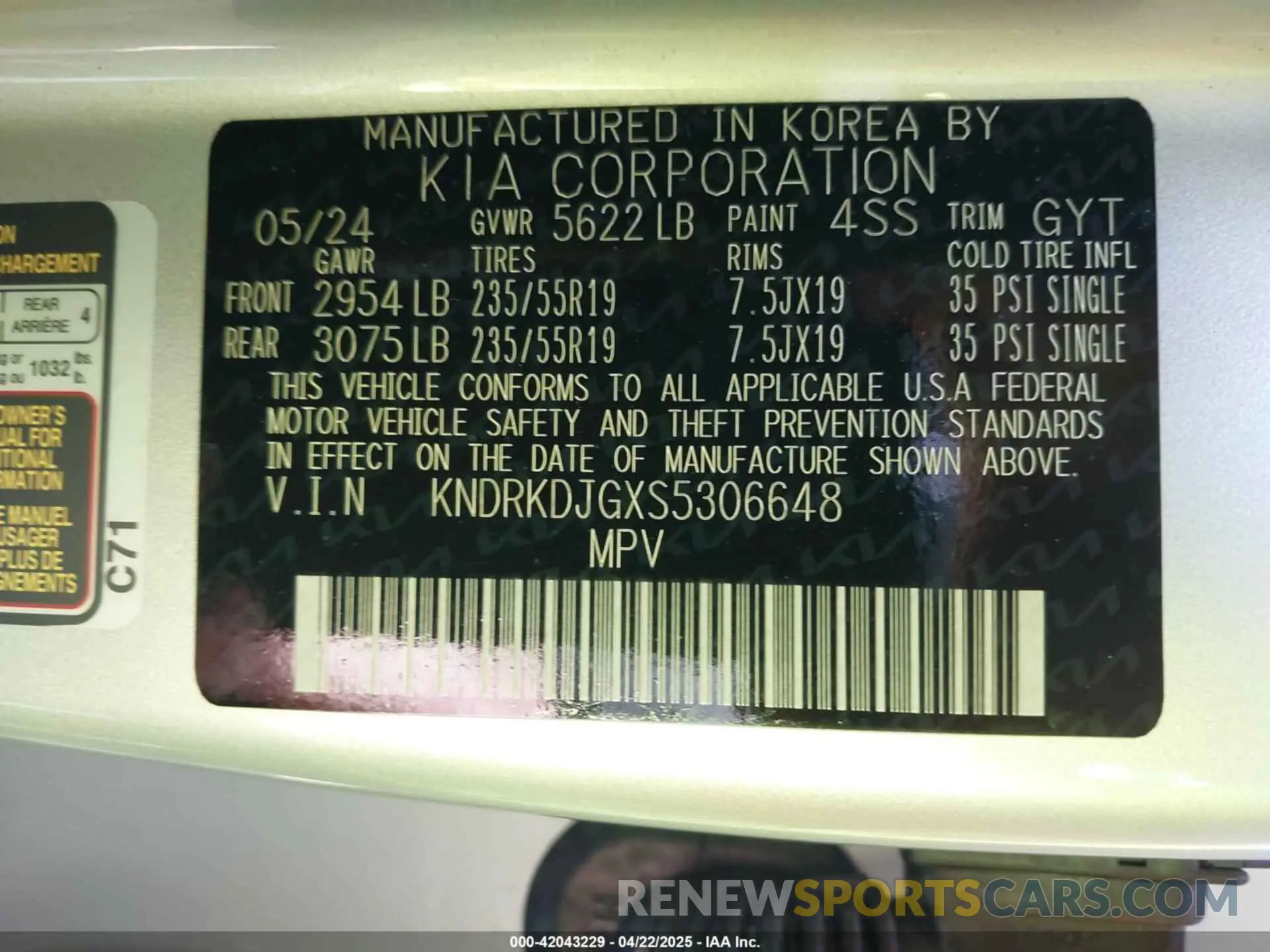 9 Фотография поврежденного автомобиля KNDRKDJGXS5306648 KIA SORENTO HYBRID 2025