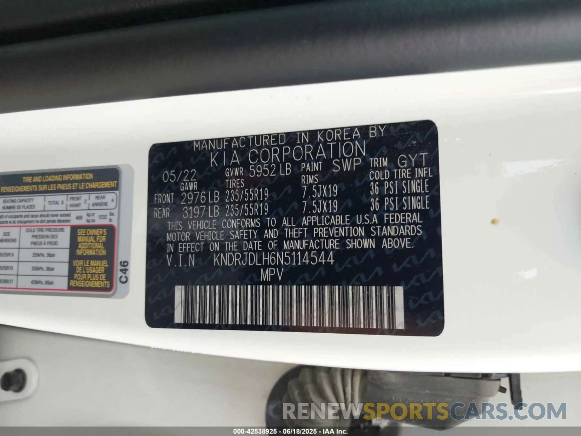 9 Photograph of a damaged car KNDRJDLH6N5114544 KIA SORENTO PLUG-IN HYBRID 2022