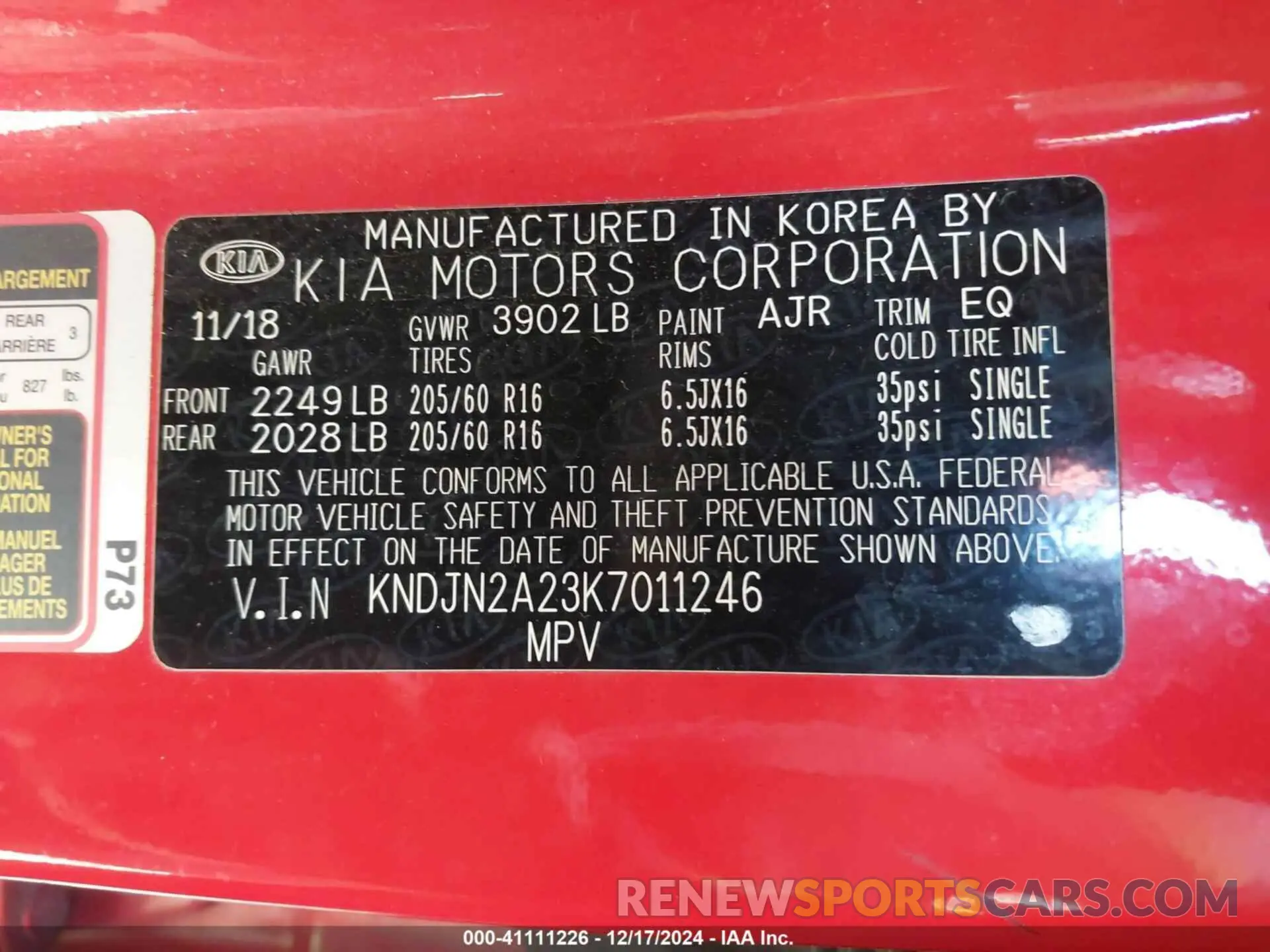 9 Фотография поврежденного автомобиля KNDJN2A23K7011246 KIA SOUL 2019