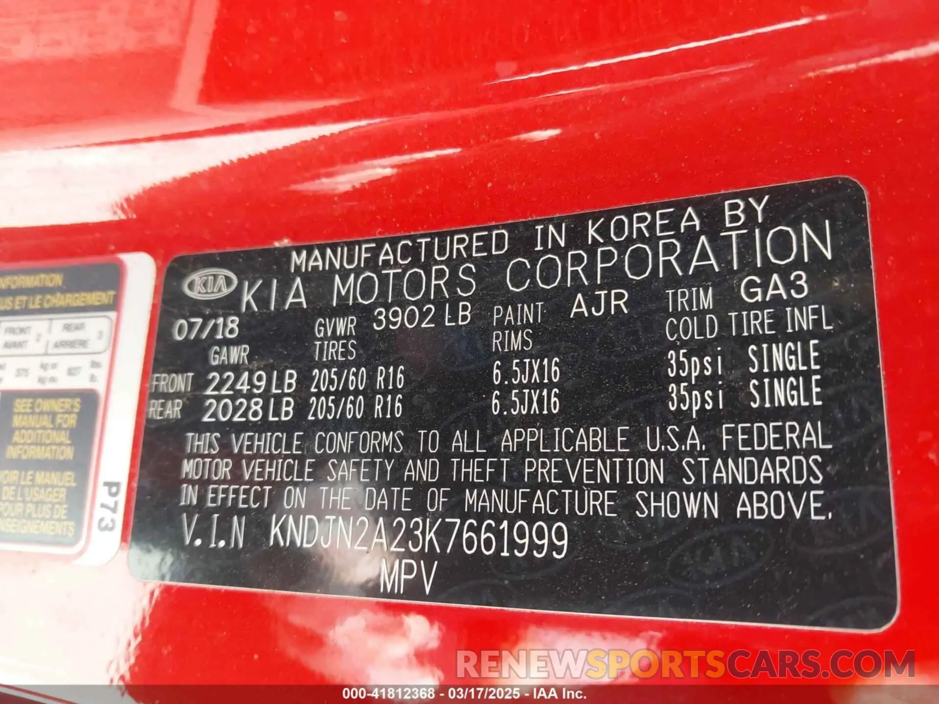 9 Photograph of a damaged car KNDJN2A23K7661999 KIA SOUL 2019