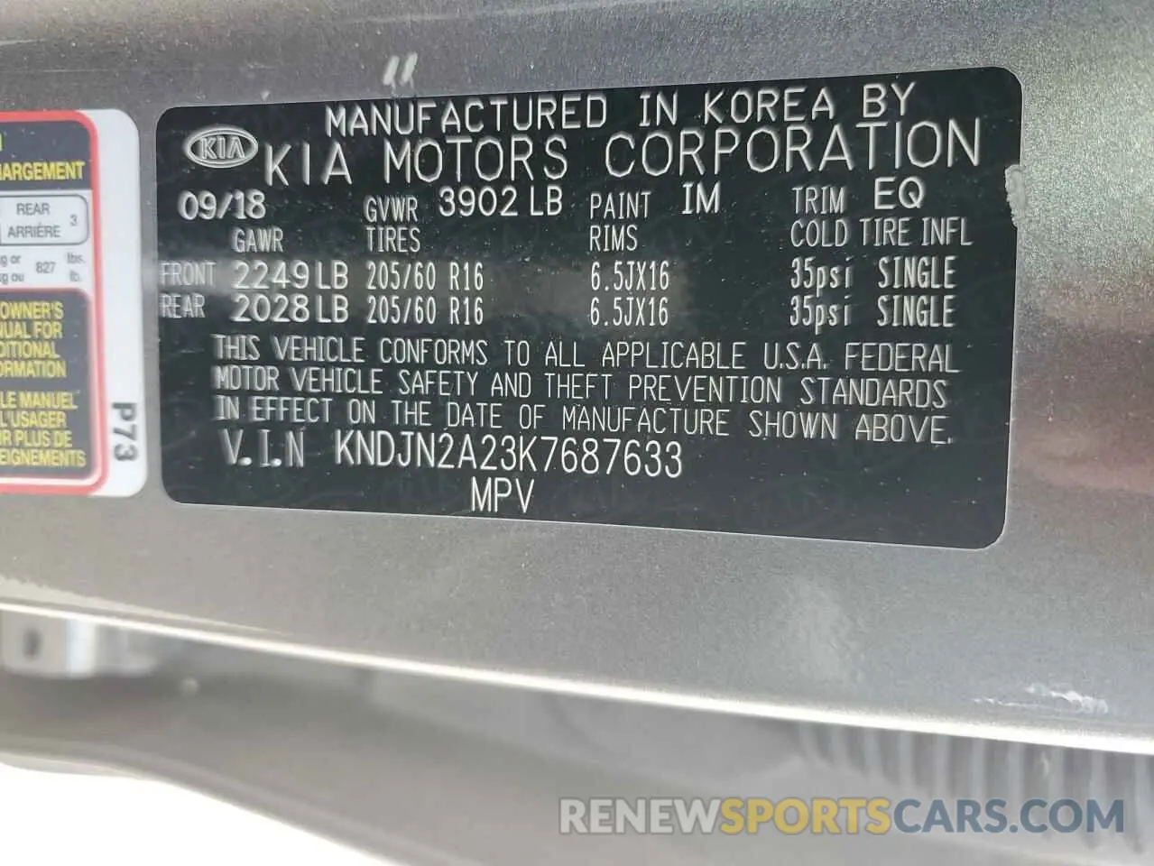 12 Фотография поврежденного автомобиля KNDJN2A23K7687633 KIA SOUL 2019