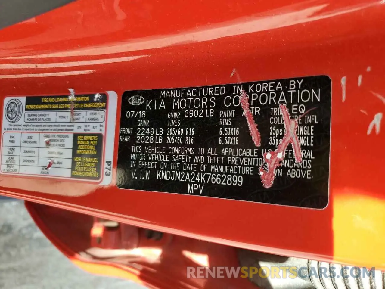 13 Фотография поврежденного автомобиля KNDJN2A24K7662899 KIA SOUL 2019