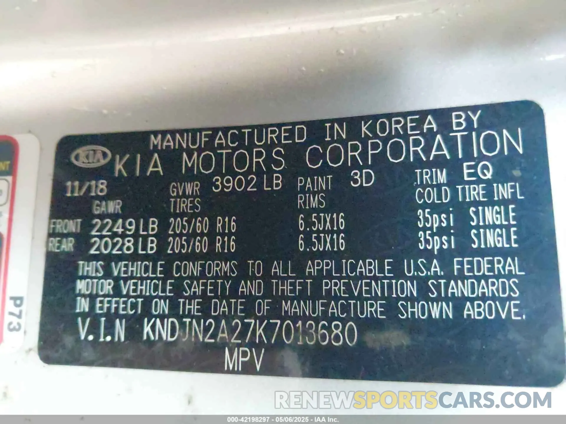 9 Photograph of a damaged car KNDJN2A27K7013680 KIA SOUL 2019