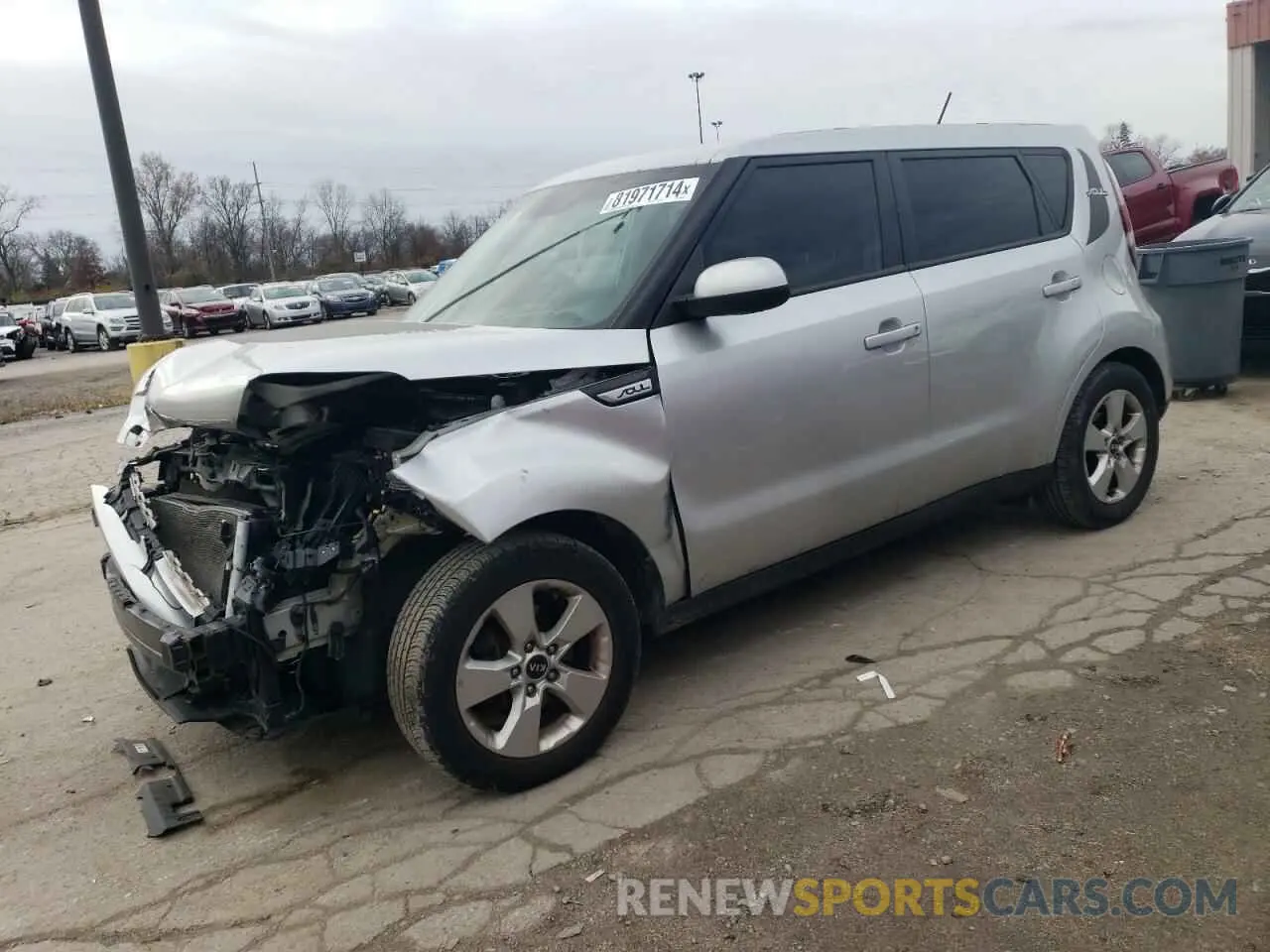 1 Photograph of a damaged car KNDJN2A27K7691314 KIA SOUL 2019