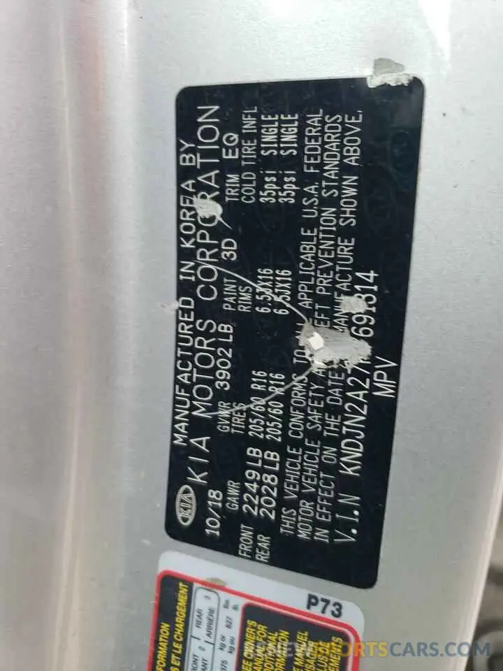 14 Photograph of a damaged car KNDJN2A27K7691314 KIA SOUL 2019
